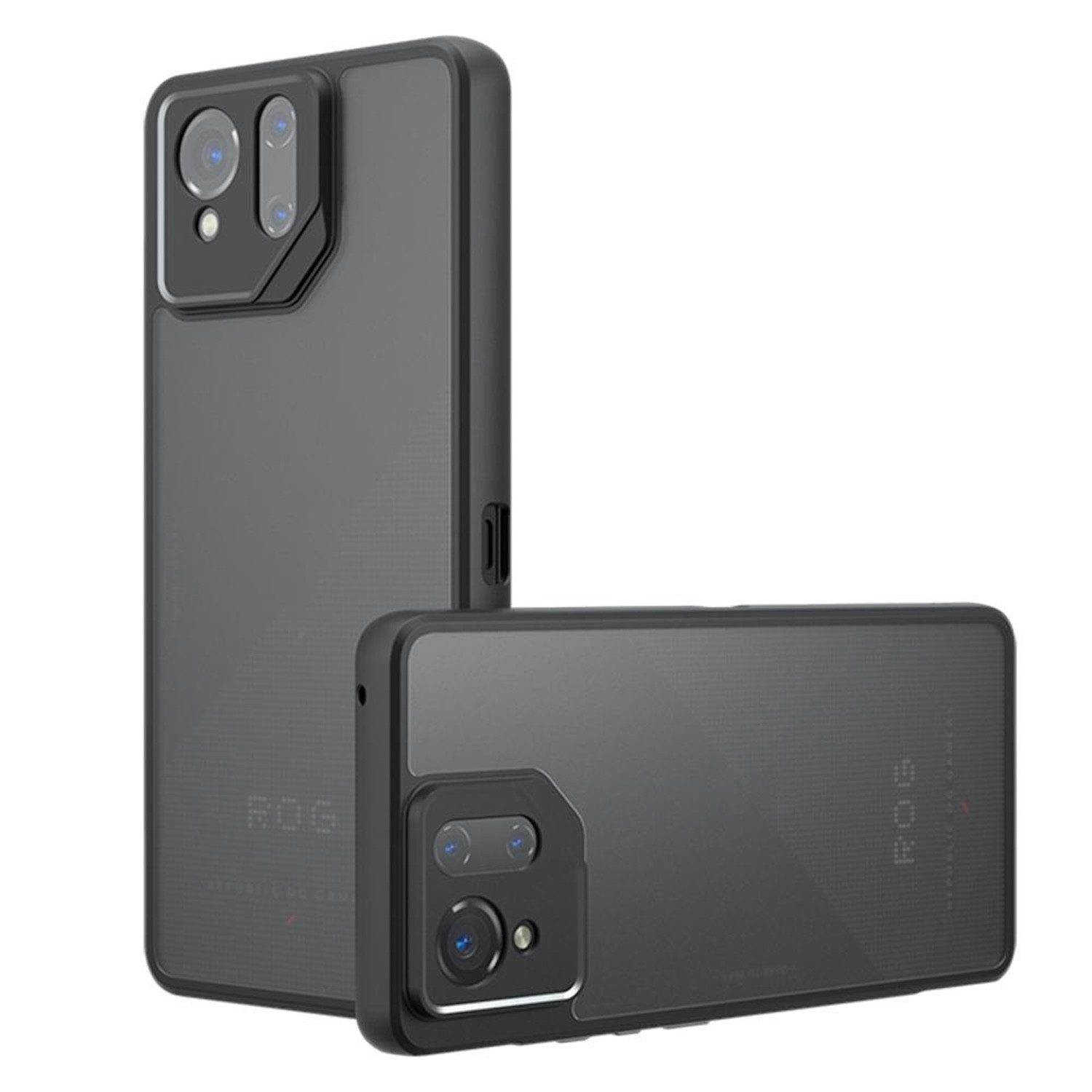 Wigento Handyhülle Für Asus ROG Phone 9 / 9 Pro Armor Design TPU PC Schutz Hülle Schwarz, Stilvoll, robust, präzise Passform