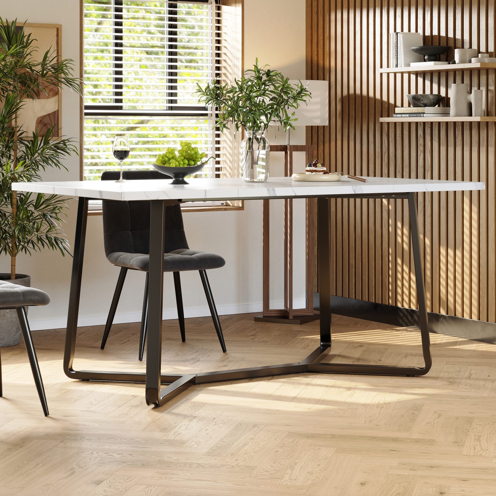 IDEASY Esstisch Marmor-Esstisch 140x75cm schwarz - günstig online kaufen