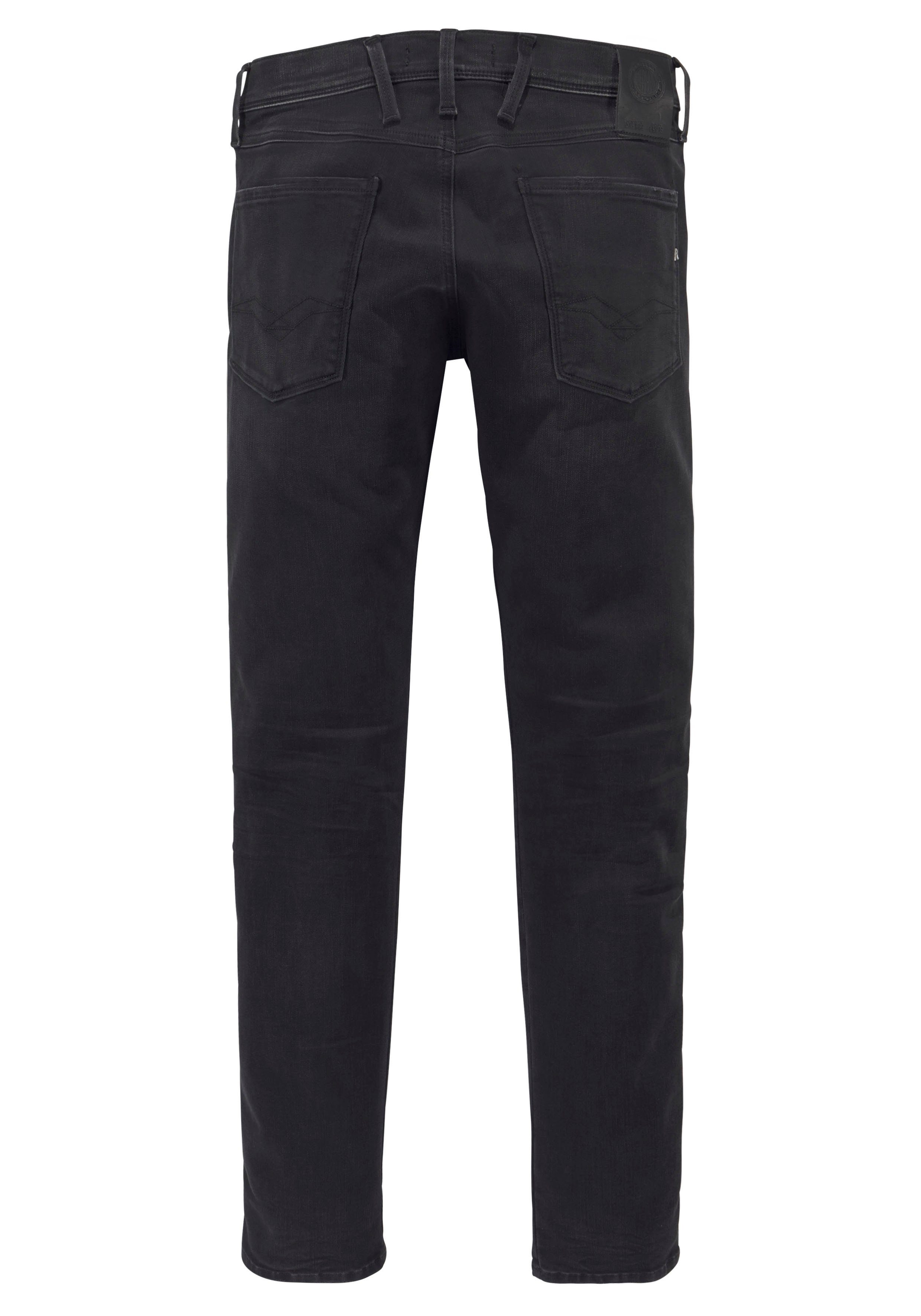 Slim-fit-Jeans Replay HYPERFLEX BIO black ANBASS