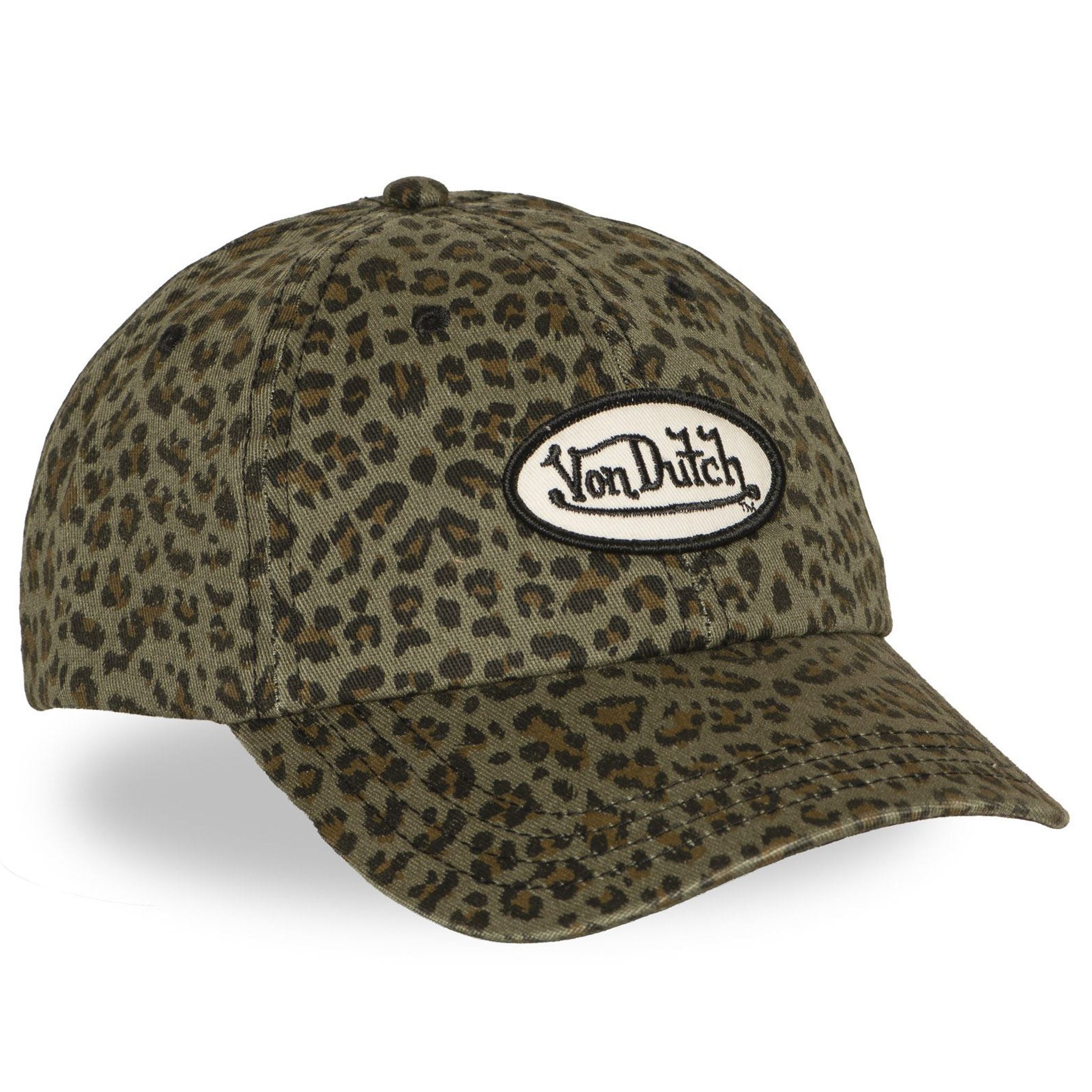 Von Dutch Baseball Cap Von Dutch Originals Dad Cap - Allover LEOPARD VD PATCH Strapback AOP (Basecap, Basecap)