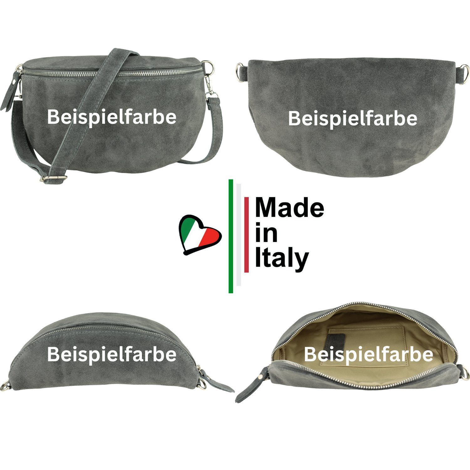 MIRROSI Bauchtasche Damen, Veloursleder, Made in Italy,Umhängetasche, Brust günstig online kaufen