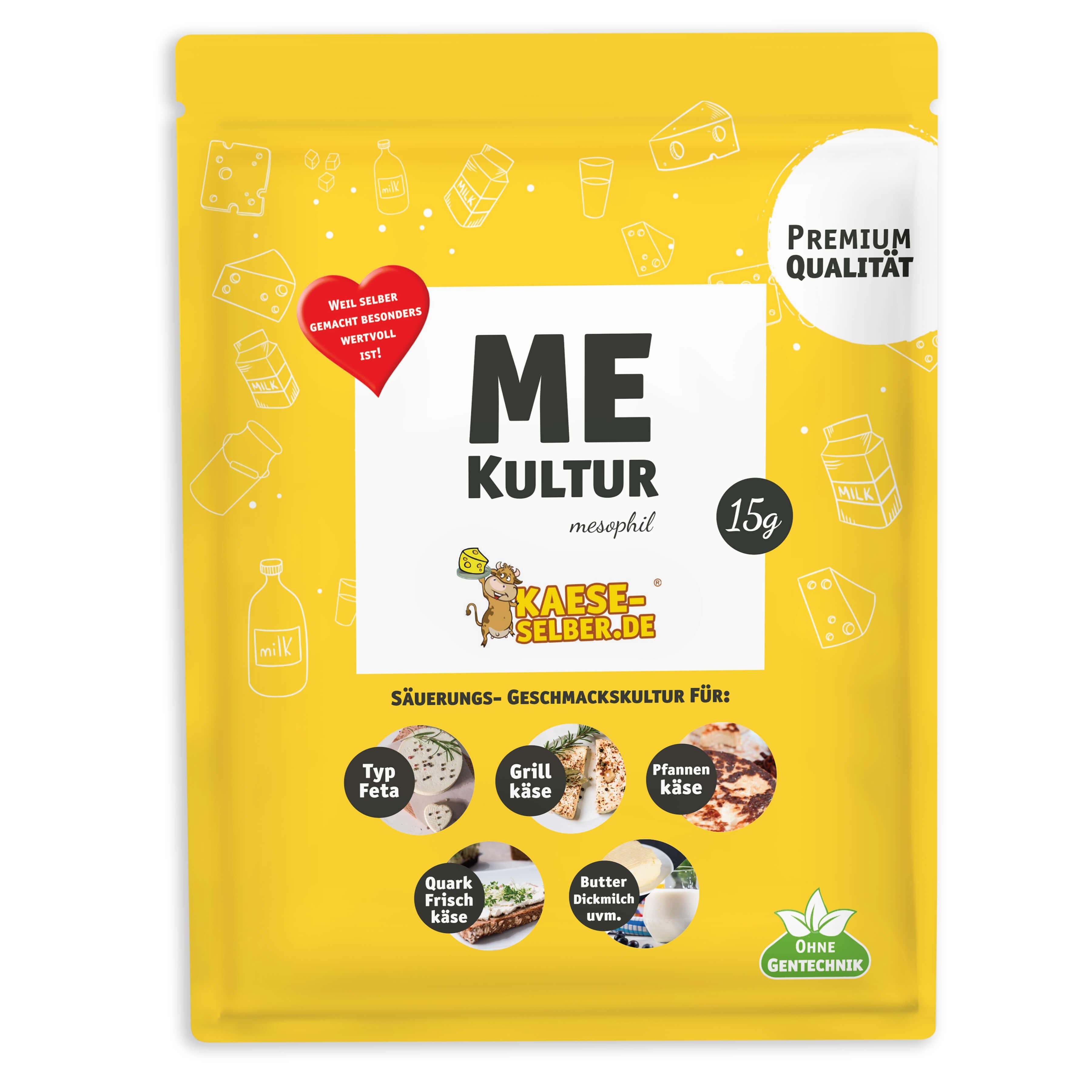 KAESE-SELBER.DE Back-Set ME Käsekulturen 15g mesophil (für Käse, Quark, Frischkäse) Kultur, (1-tlg)