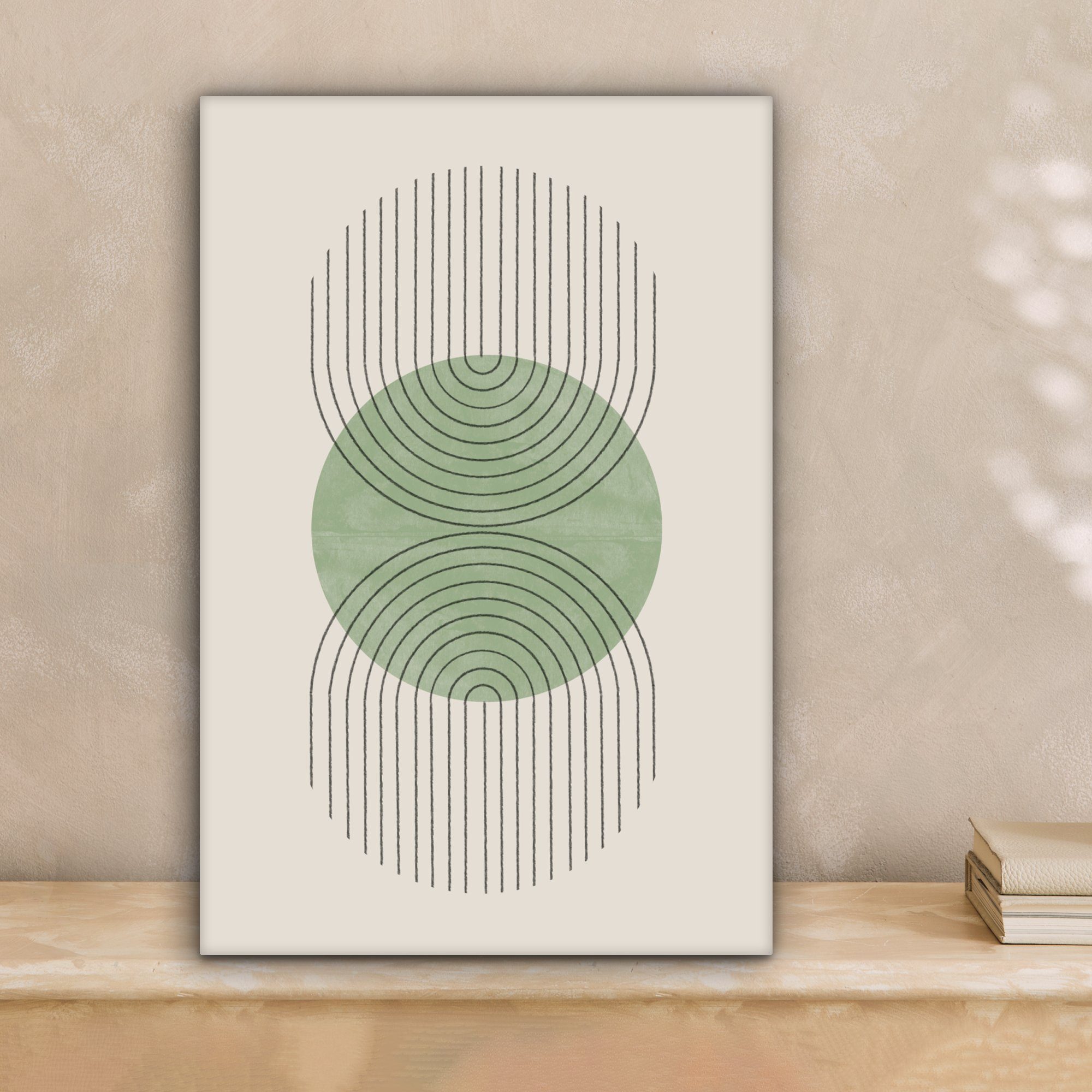 OneMillionCanvasses® Leinwandbild Kreis - Linien - Abstrakt - Grün, Fotodru günstig online kaufen