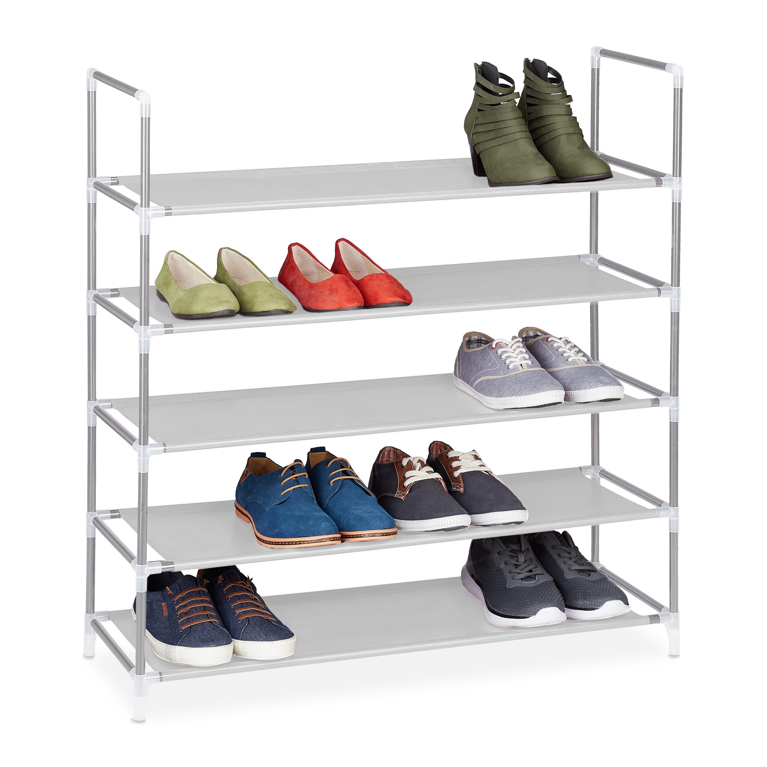 relaxdays Schuhregal für 20 Paar Schuhe, 1-tlg., weiß