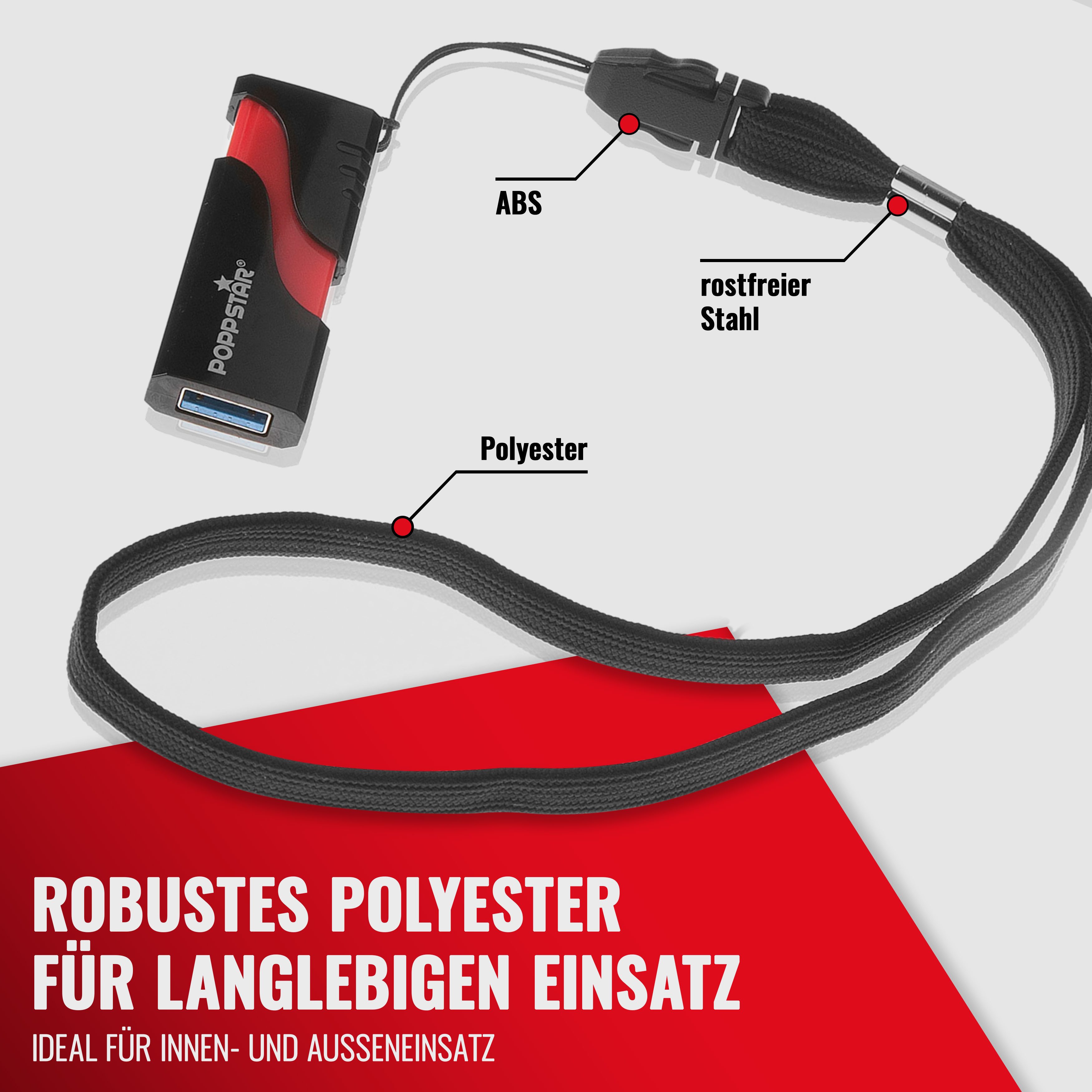 Poppstar Handschlaufe (1-St), Handschlaufe für Kamera, Handy etc., Umfang 34cm, schwarz
