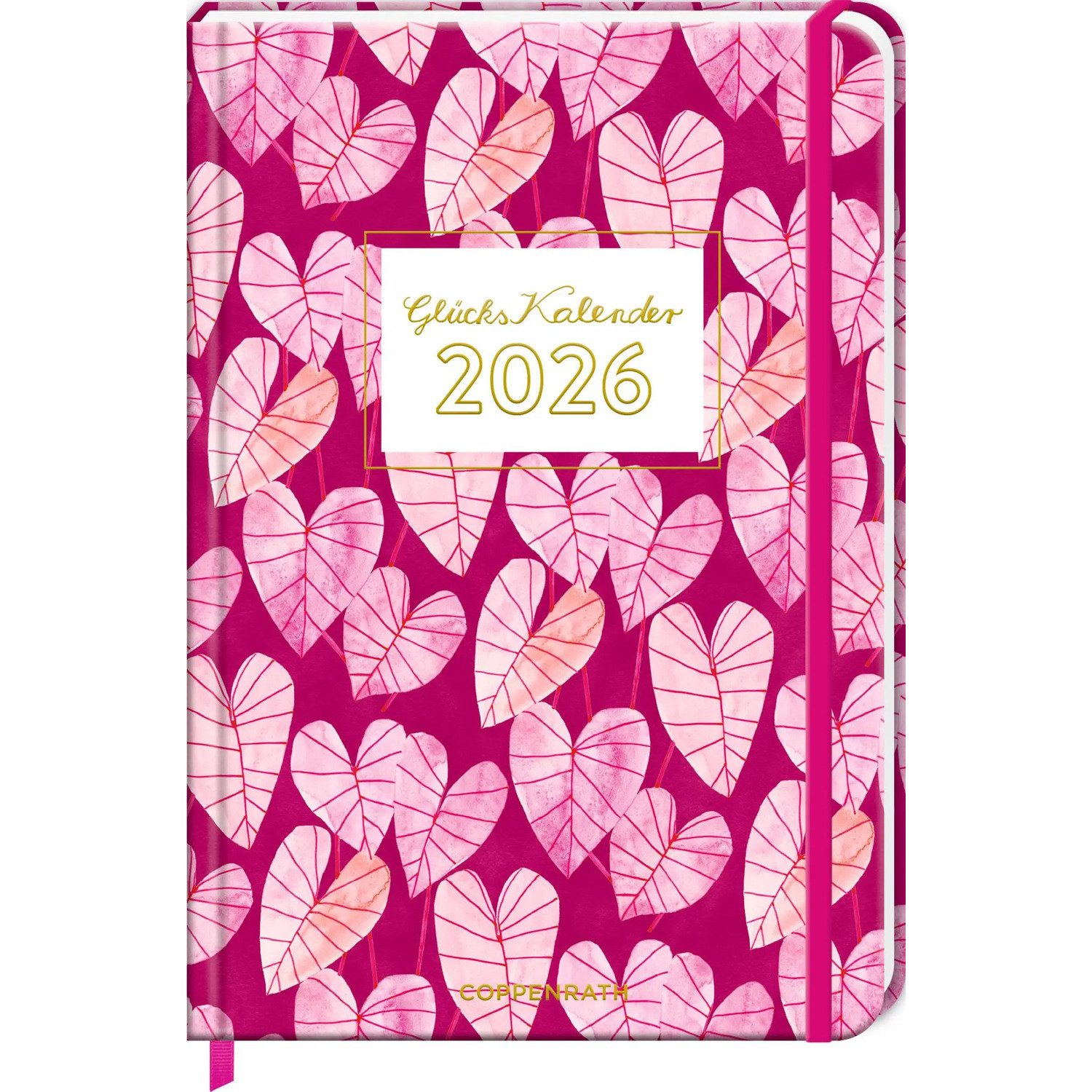Coppenrath Geburtstagskalender GlücksKalender 2026 - Blätter (All about pink)