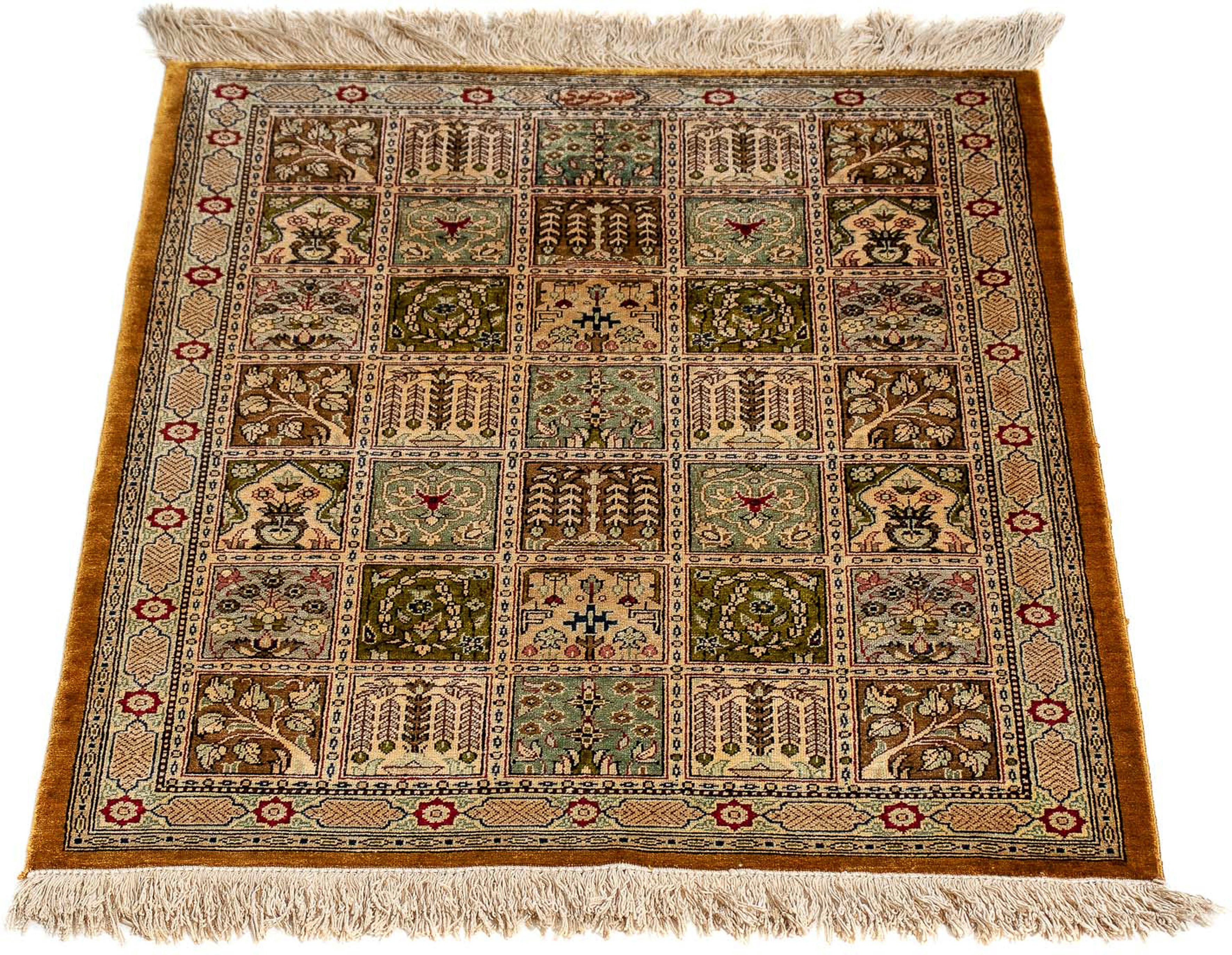 Orientteppich Perser - Ghom - 72 x 55 cm - mehrfarbig, morgenland, rechteckig, Höhe: 10 mm, Wohnzimmer, Handgeknüpft, Einzelstück mit Zertifikat
