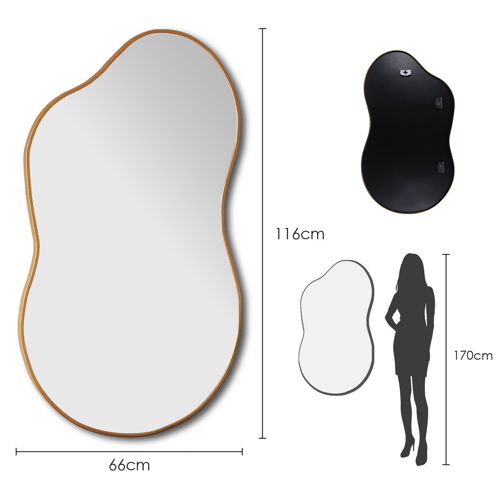 TLGREEN Dekospiegel 66x116cm Wandspiegel, (Wolkenspiegel mit günstig online kaufen