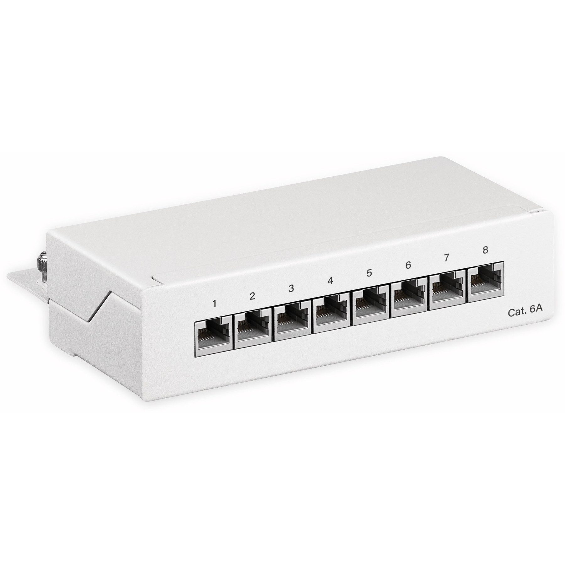 Goobay GOOBAY CAT.6a Patchpanel 62067, Mini, 8-fach, STP, weiß Netzwerk-Patch-Panel
