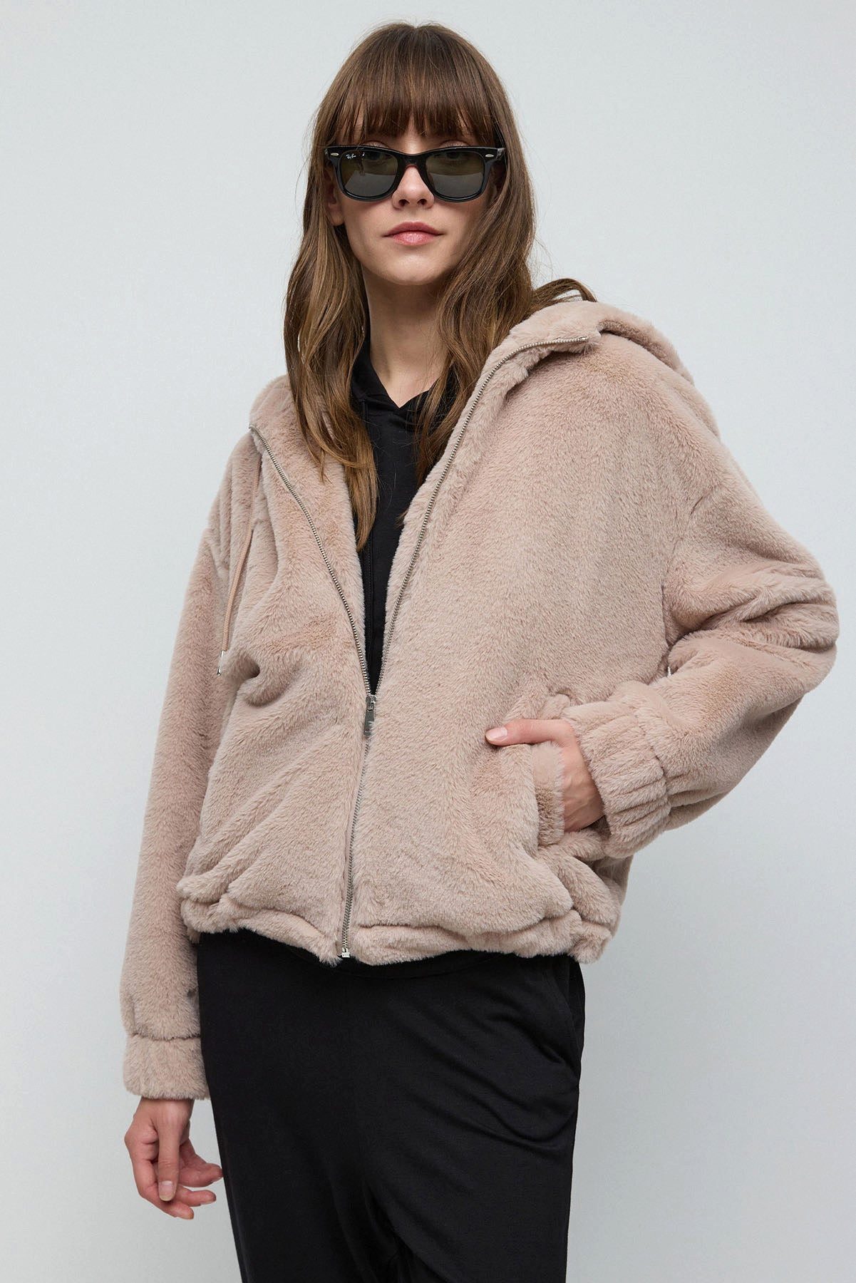 Windbreaker Fleecejacke mit Reißverschluss
