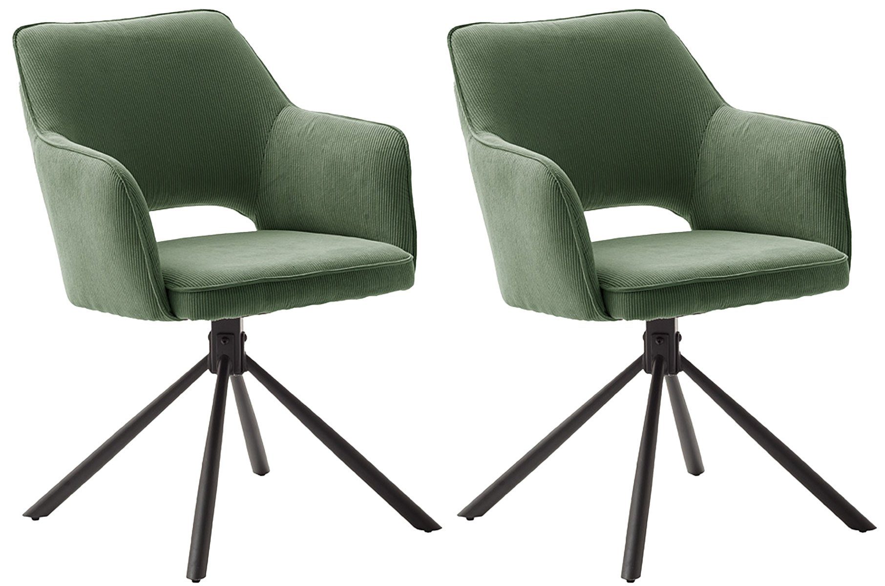 freiraum 4-Fußstuhl Luziania St), in cm 61x85x61 Stoff (2er (BxHxT) 2 Abmessungen Set, aus olive