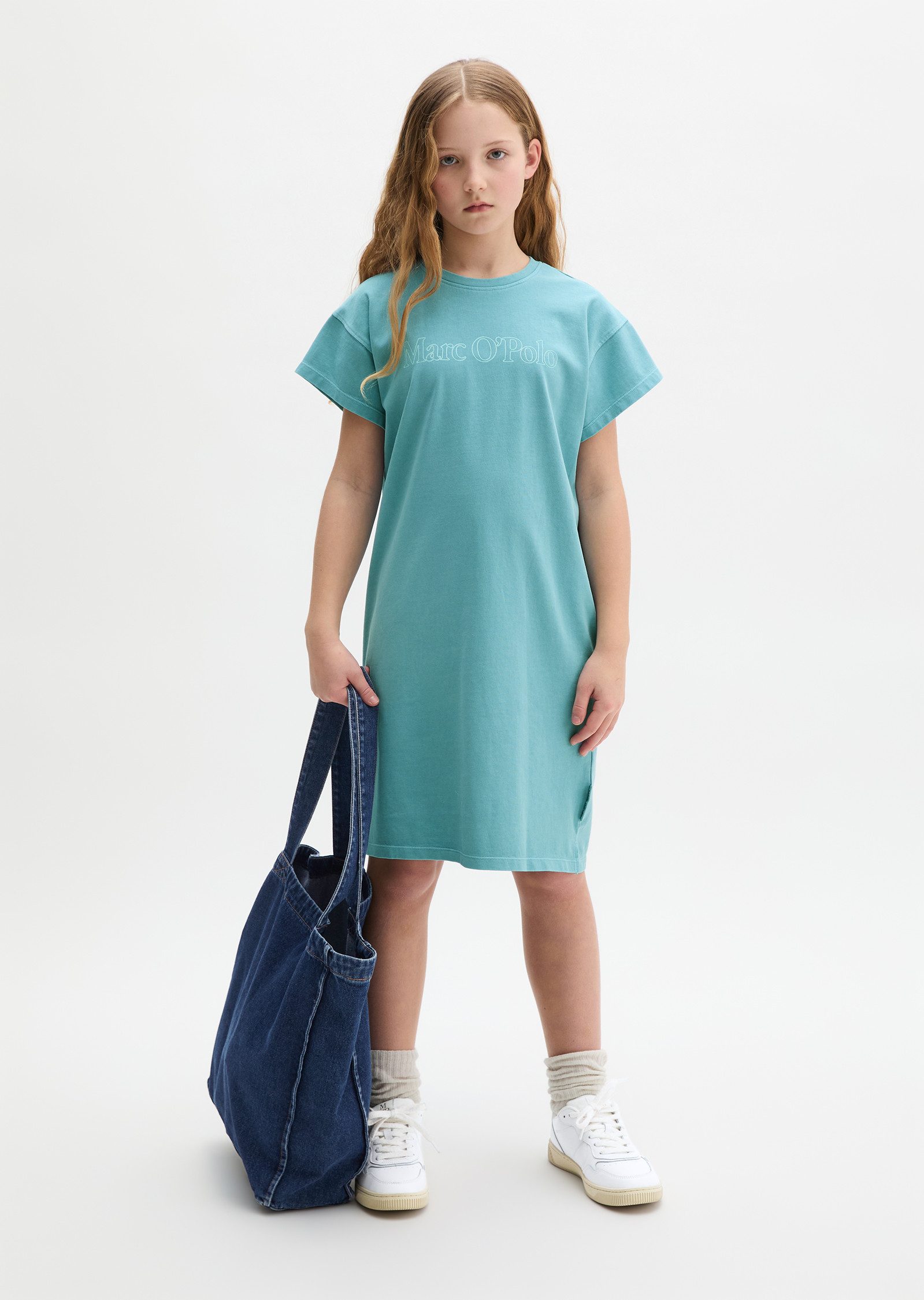 Marc O'Polo Jerseykleid für Mädchen, gerade geschnitten, mit coolem Brustprint