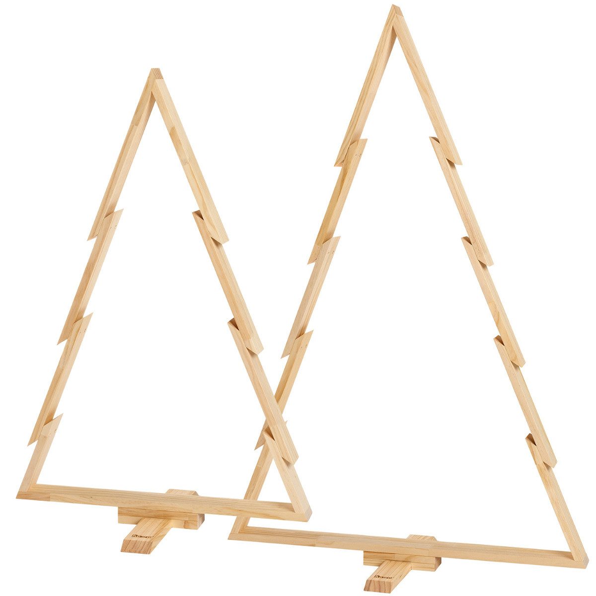 howa Dekobaum, 2er Set Deko Weihnachtsbaum Holz groß Weihnachtsdeko Höhe 100cm, 134cm