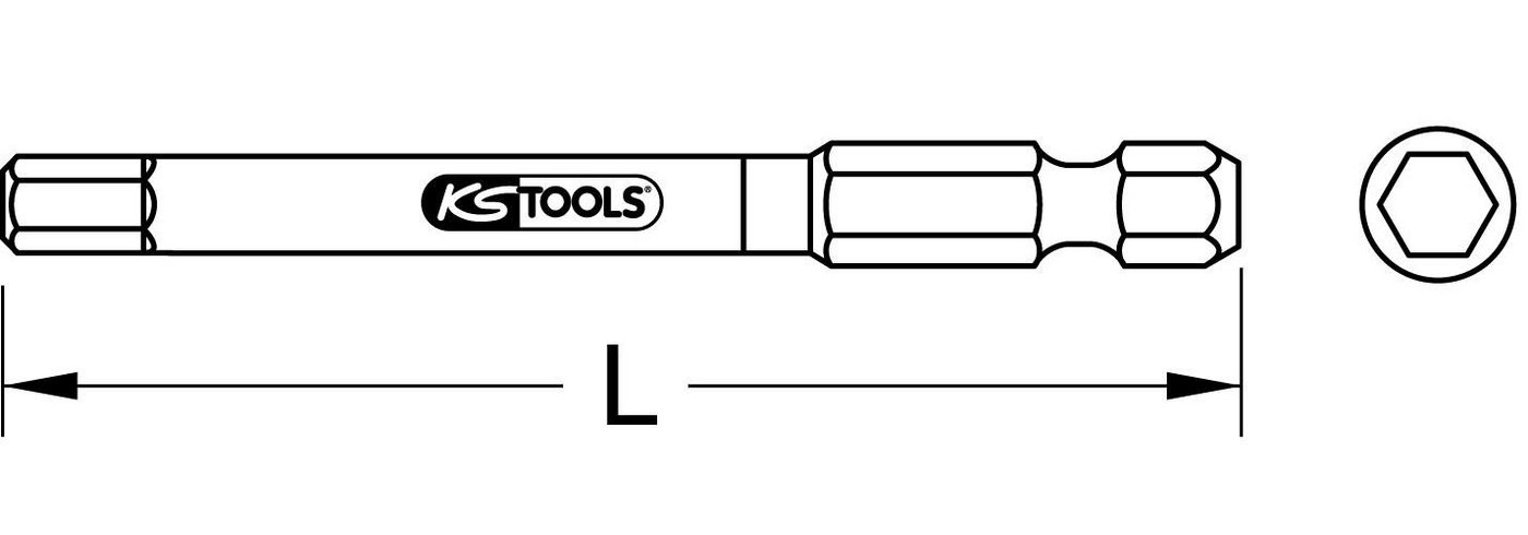 Thumbnail - KS Tools Bohrer- und Bitset 1/4" TORSIONpower Bit Innen6kant, 75mm, 3mm