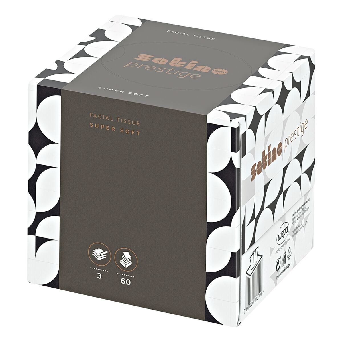 Satino Kosmetiktücher, Zupf-Box, 3-lagig, weiß, 60 Tücher/Box