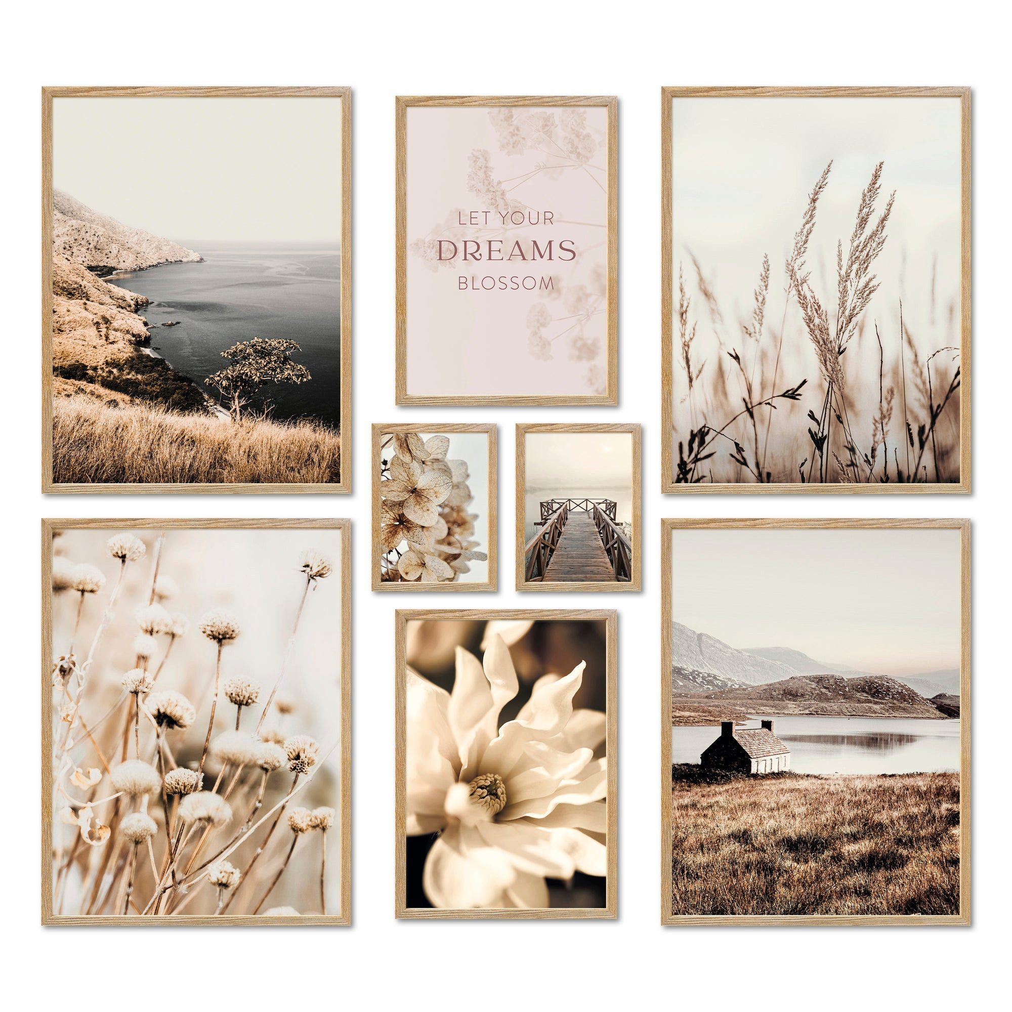 ARTFAVES Bilder-Collage Poster Set - BEIGE VINTAGE NATURE - Deko Wandbilder günstig online kaufen