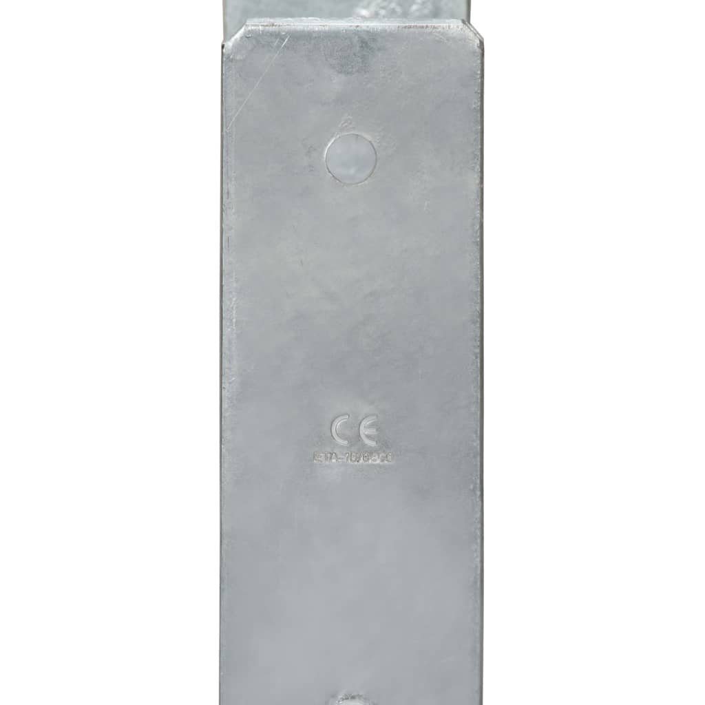 vidaXL Einschlagbodenhülse Stk Verzinkter Stahl 6 cm Silbern Pfostenträger 8660