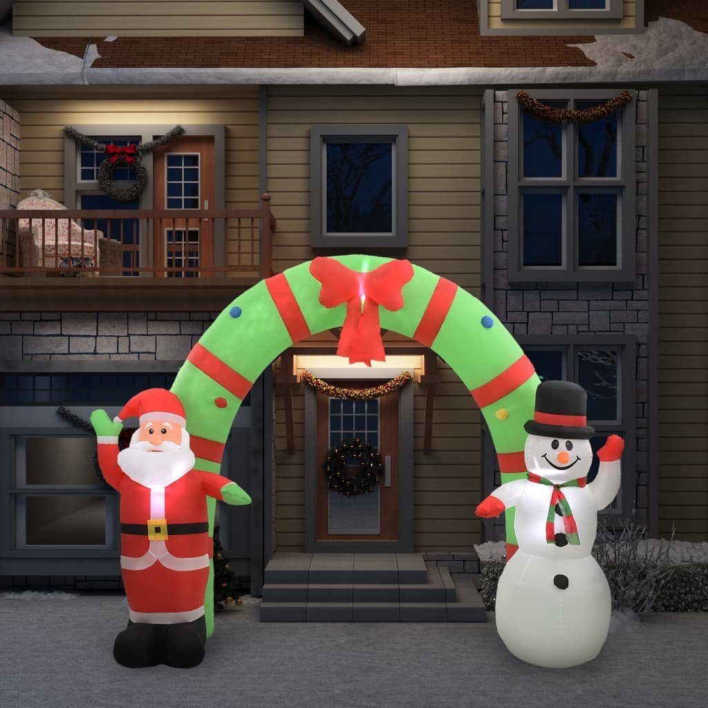 Weihnachtsmann mit Großer Schneemann,mit Gebläse Dekofigur DOTMALL Torbogen