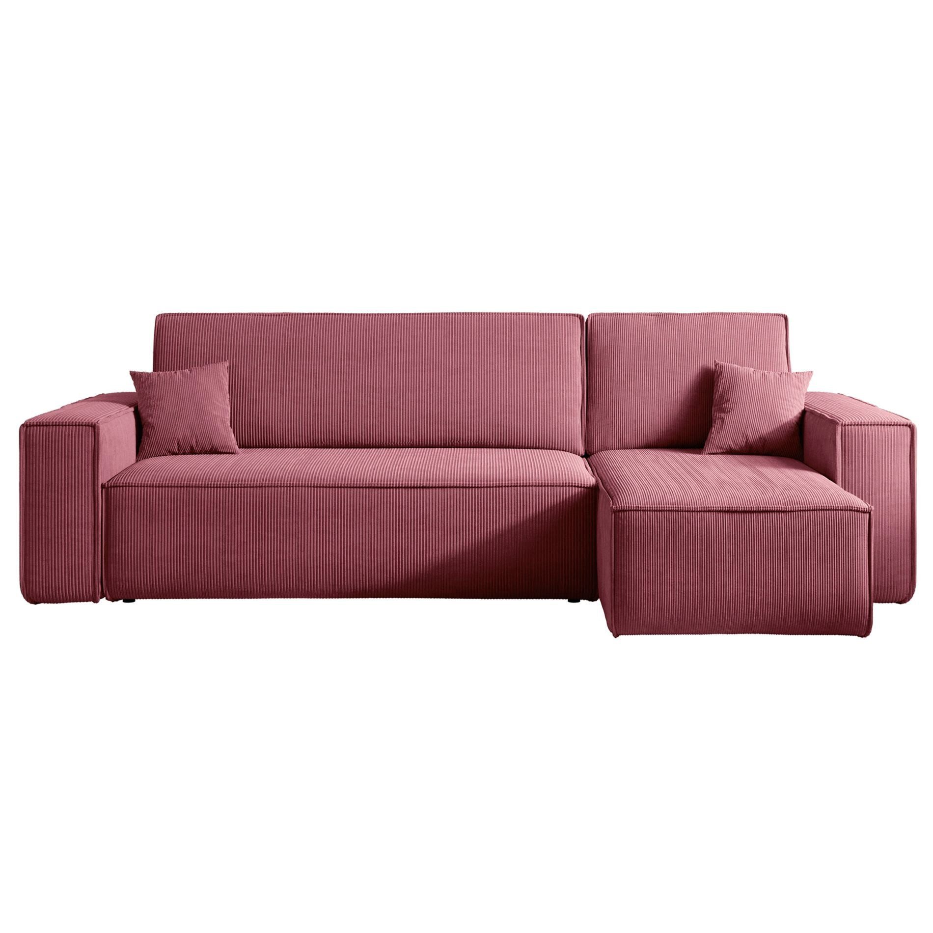 Selsey Ecksofa SCARLO, mit Schlaffunktion, Bettkasten und Cordbezug