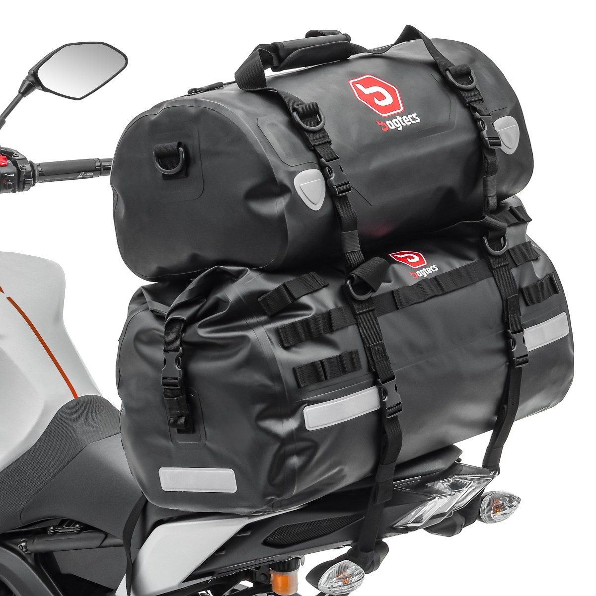 Bagtecs Reisetasche Motorrad Hecktasche Set # XB50 + XF30 Volumen 80L Drybag Wasserdicht