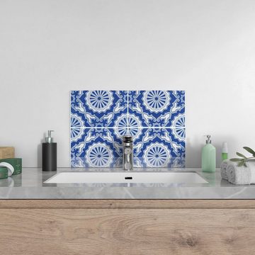 DEQORI Küchenrückwand 'Glasierte Keramikfliesen', Glas Spritzschutz Badrückwand Herdblende