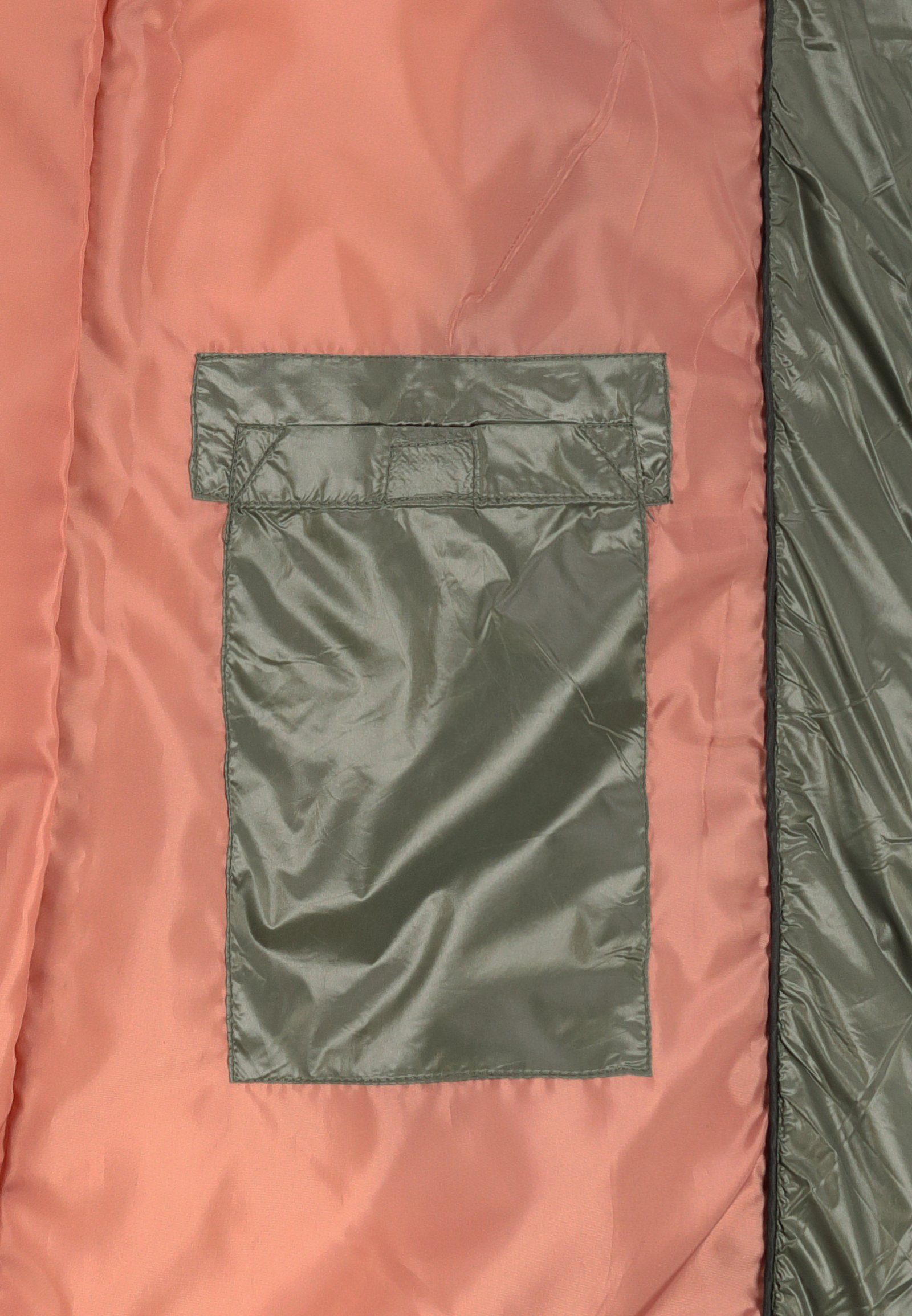 Fresh Made Steppweste Lange Stepp weste Kapuze Übergangs Herbst Frühlings Weste Windbreaker