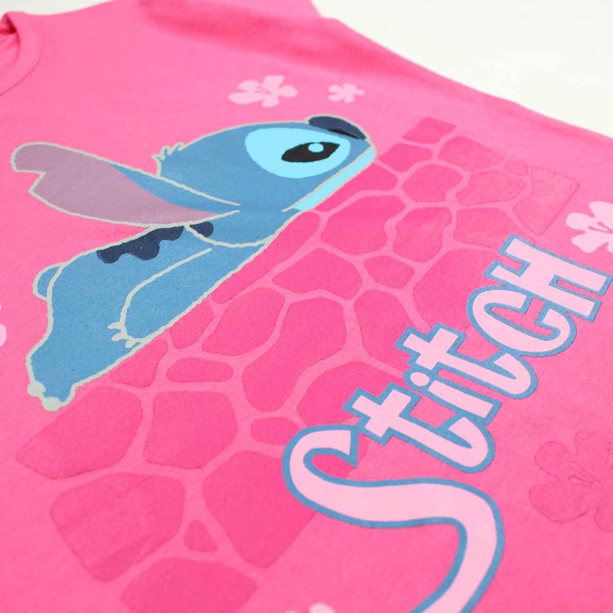 Stitch cm - Kurzarmshirt T-Shirt Lilo 104 Gr. aus Mädchen 152 Baumwolle Stitch & Pink