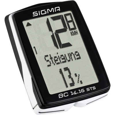 SIGMA Fahrradcomputer »Sport BC 14.16 Alti STS« (Sigma Sport BC 14.16 Alti STS, Batterie, ATS/STS Halterung, Power Magnet, STS Geschwindigkeitssender, 2 O-Ringe), Fahrradcomputer, kabellos