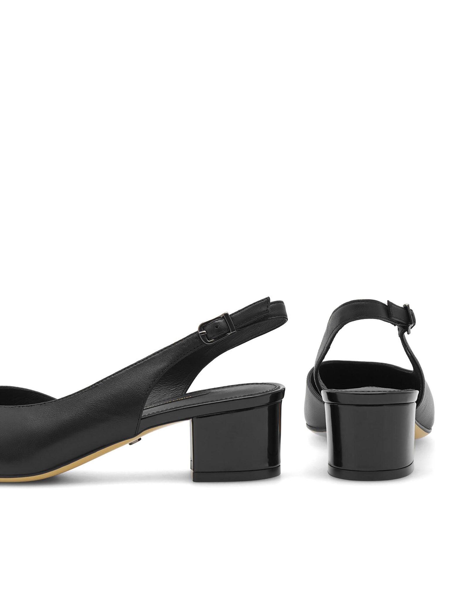 GINO ROSSI Gino Rossi 4893‑01 – Damen-Lederpumps mit Blockabsatz Schwarz Pumps Blockabsatz, Schnalle, klassisches Design