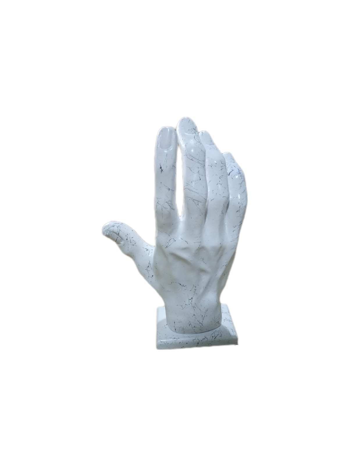 moebel17 Dekofigur Skulptur Hand Weiß Polyresin Dekofigur aus Marmoroptik