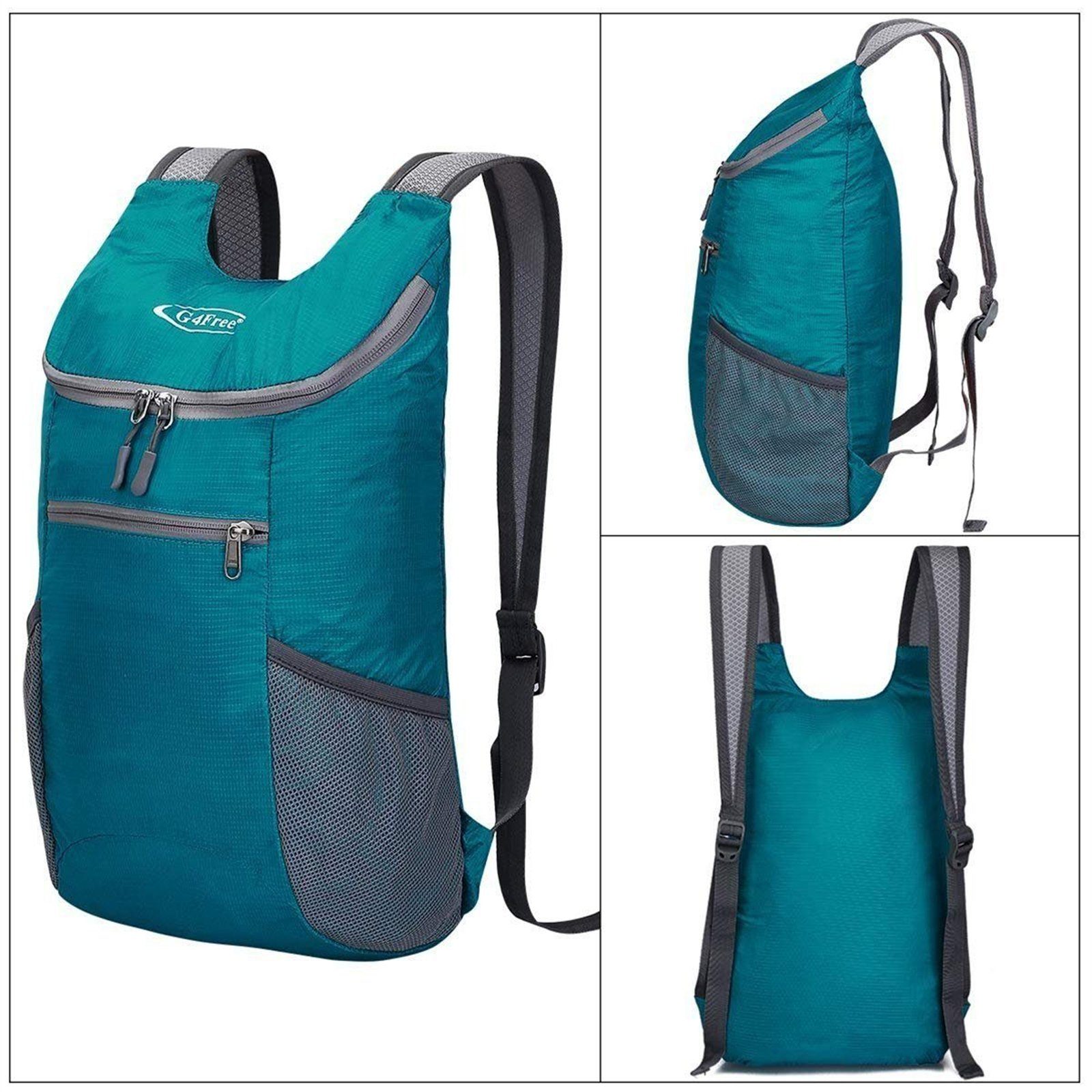 G4Free Wanderrucksack, Kleiner Rucksack 11 Pfauenblau Backpack L, Wanderrucksack