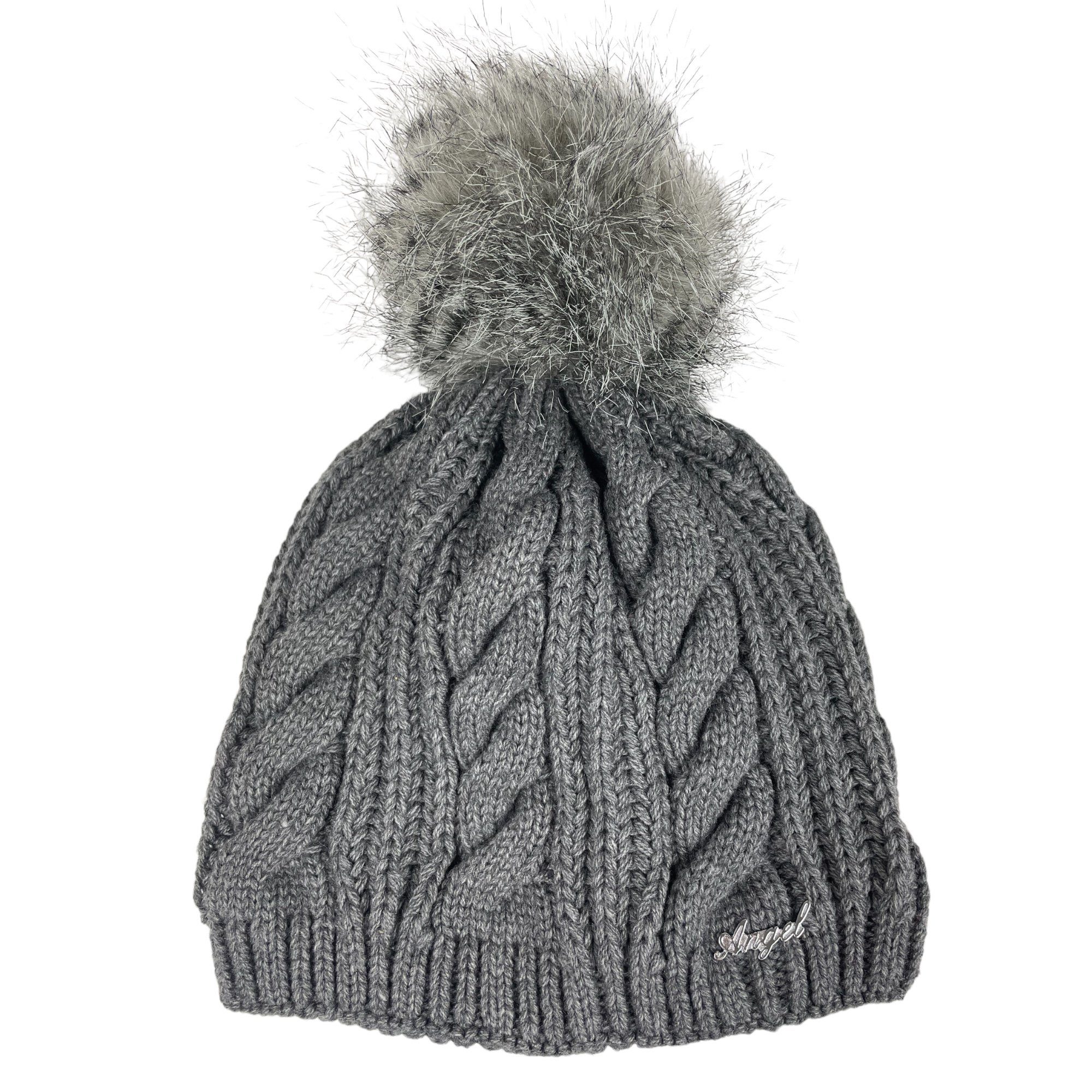 Bommelmütze Mütze mit großem Bommel für Damen Mädchen Kinder, gestrickt