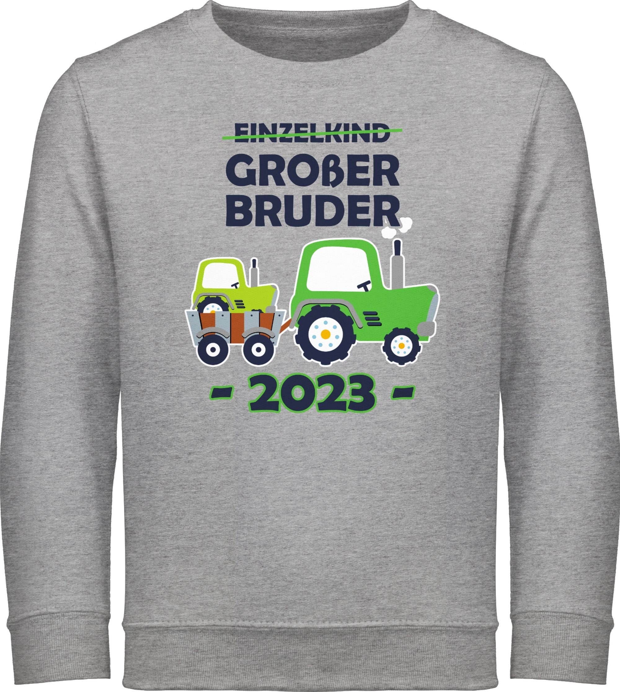 Shirtracer Sweatshirt Einzelkind Großer Bruder 2023 Traktor Großer Bruder,  Der Pullover ohne Kapuze ist für Mädels und Jungs geeignet