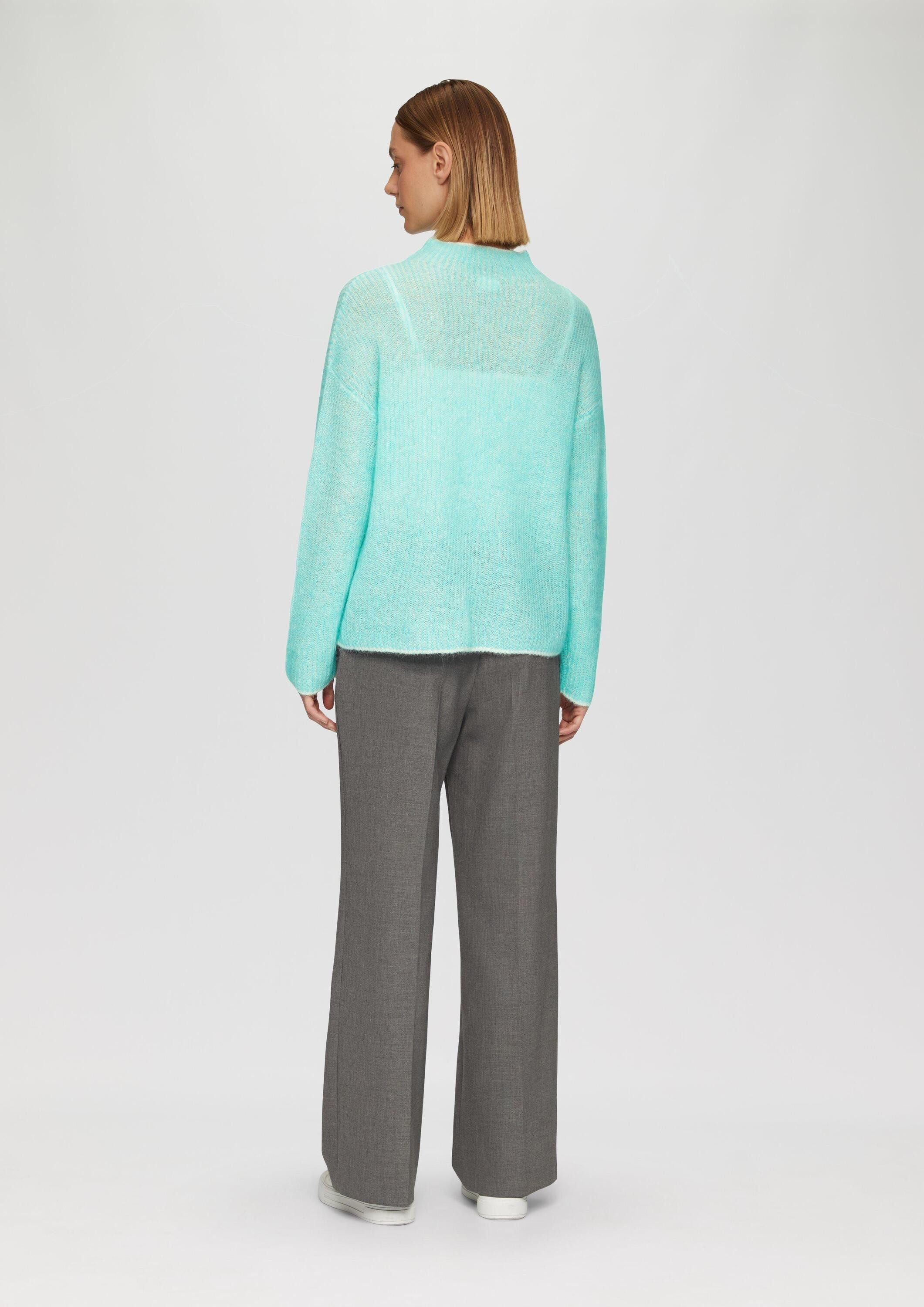 s.Oliver Longpullover Strickpullover Lockerer Rippstrickpullover aus Alpakamix