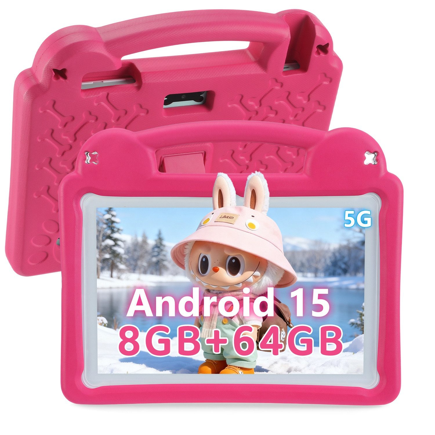 oyajia 10,1'' Android 15 Octa Core 64GB Expand 1TB mit Stylus 1280x800 HD IPS Tablet (10.1", 64 GB, Quad Core, 2.4G+5G, WiFi 6 Kinder Tablet, Google Kids Space, Gemini AI, mit Tasche Sticker)