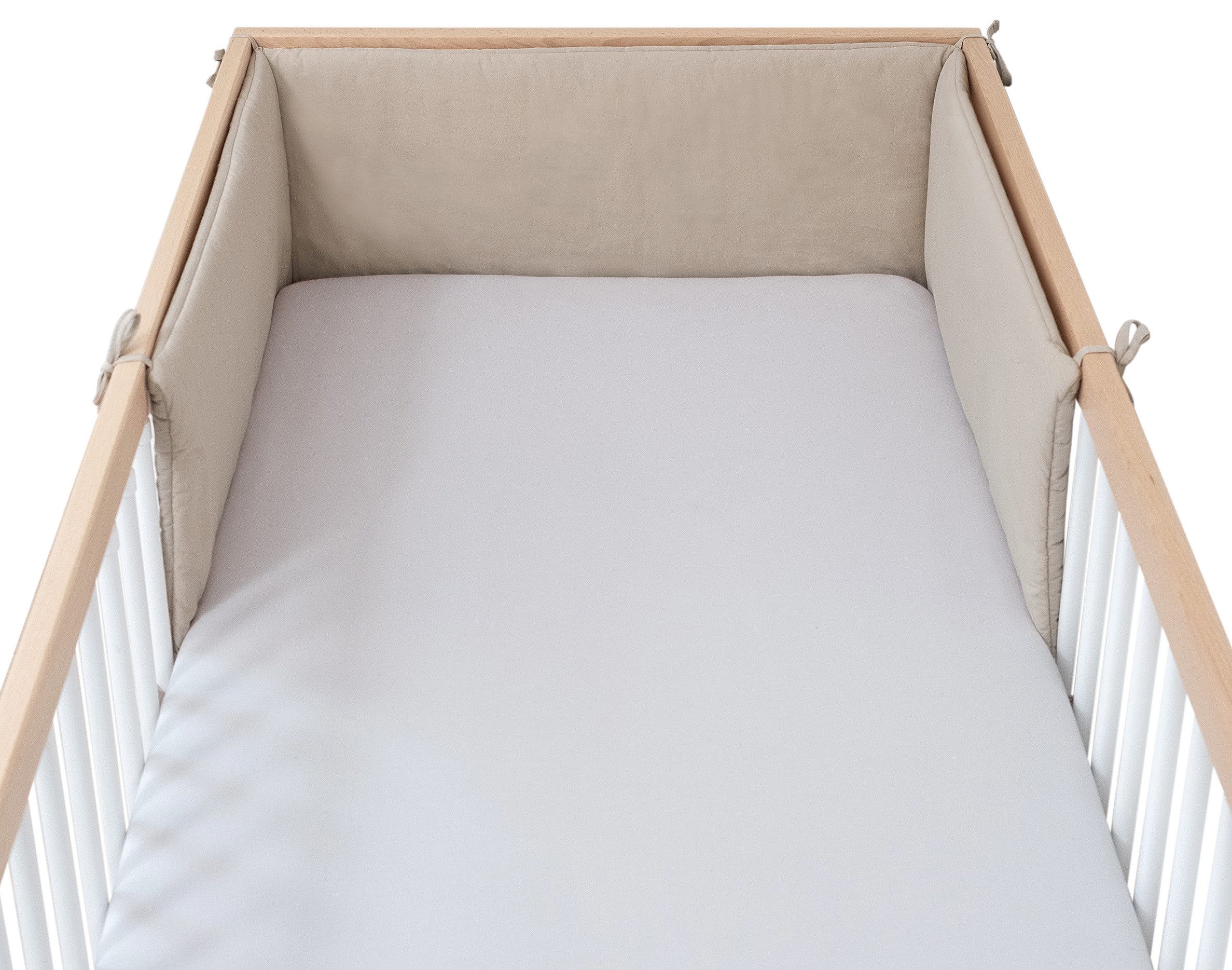 Ehrenkind Bettumrandung Bettumrandung Babybett aus Bio-Baumwolle, (hochwertige Bio-Baumwolle und innen weich gepolstert, Babybett Umrandungen), Bettumrandung Babybett, Gitterbett Schutz