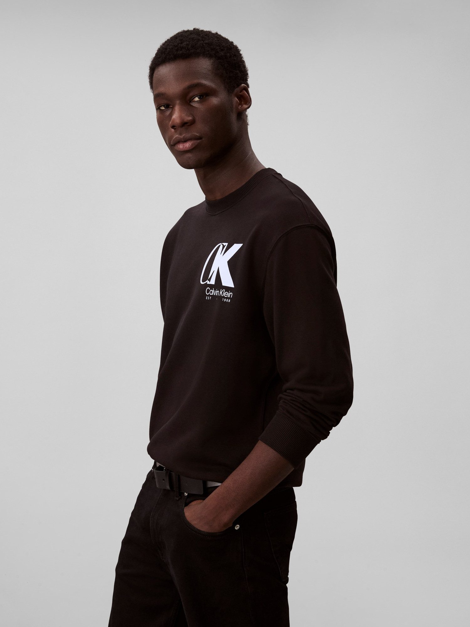 Calvin Klein Sweatshirt LS EU 350TERRY CK OVERLAP GRAPHI Rundhalsausschnitt günstig online kaufen