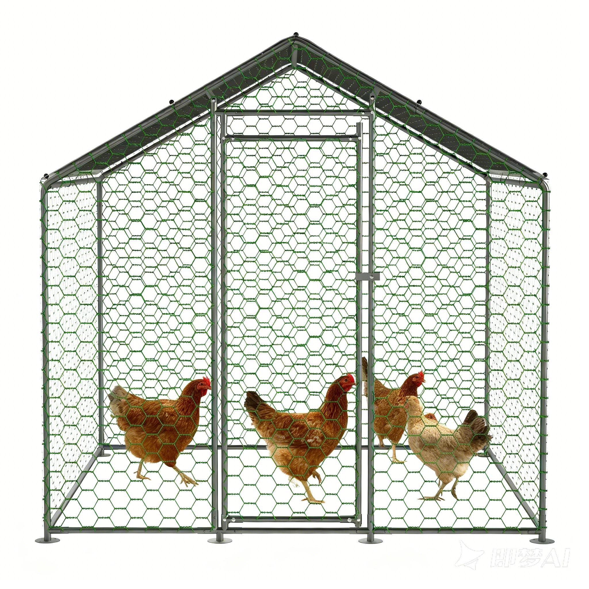 Rolipo Hühnerstall Freilaufgehege Hühnerstall 2x2x2m, Außengehege, Kleintierstall