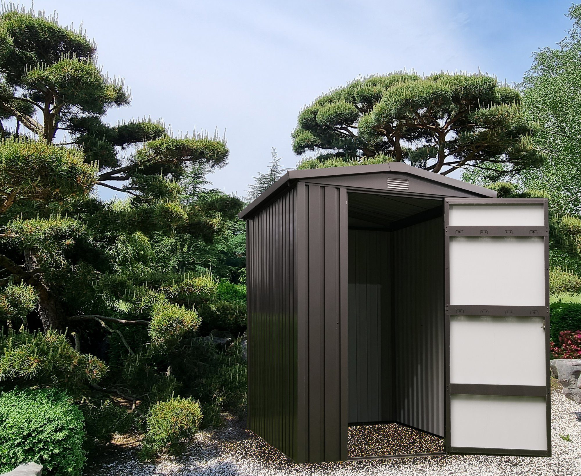 osoltus Vordach osoltus Metall Gerätehaus 2,6m² PLUSLINE Satteldach