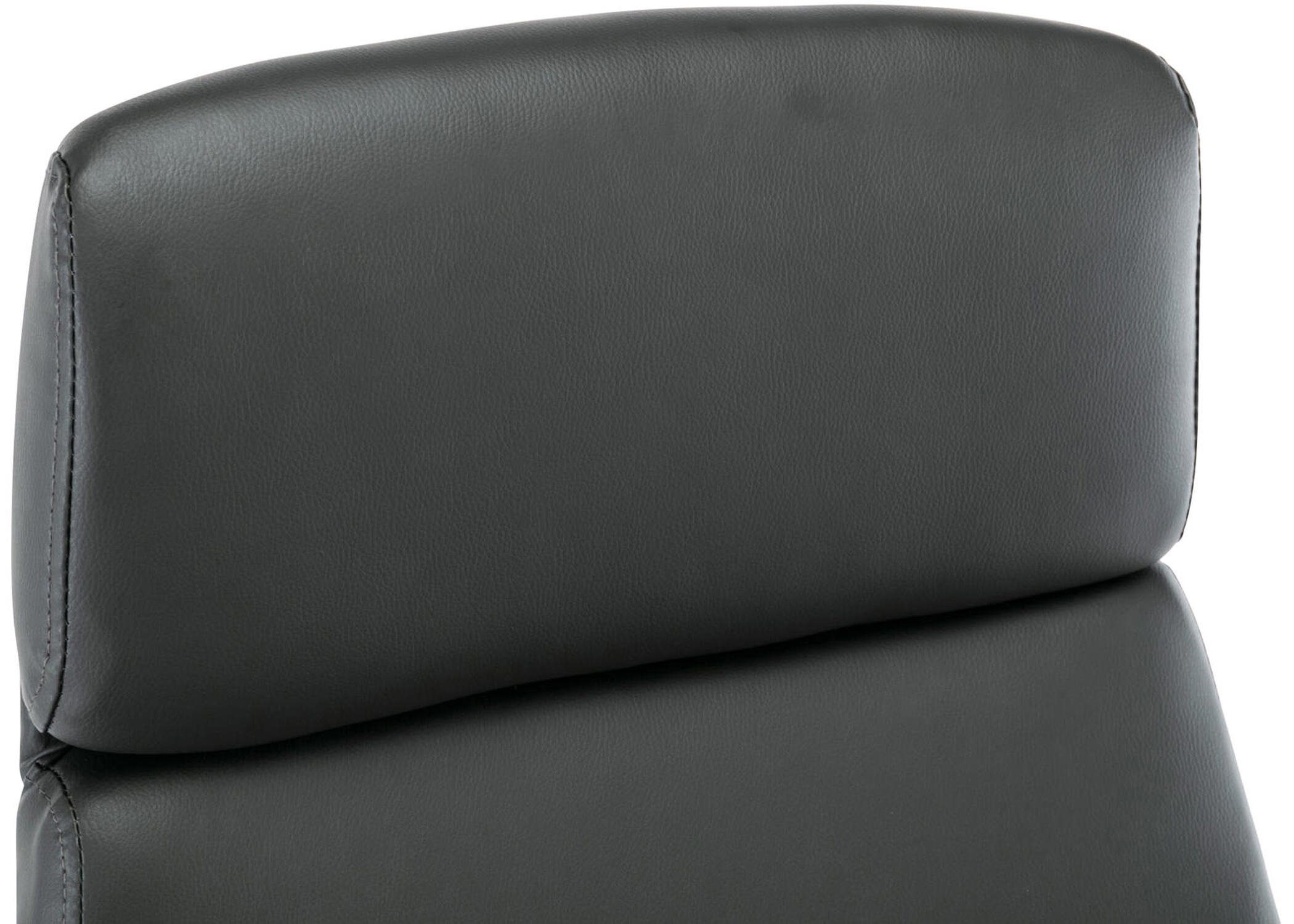 Sitzfläche: höhenverstellbar Kunstleder Drehstuhl, Gestell: TPFLiving - (Schreibtischstuhl, Konferenzstuhl), Fargo und chrom Bürostuhl - Chefsessel, grau bequemer mit 360° drehbar Rückenlehne Metall