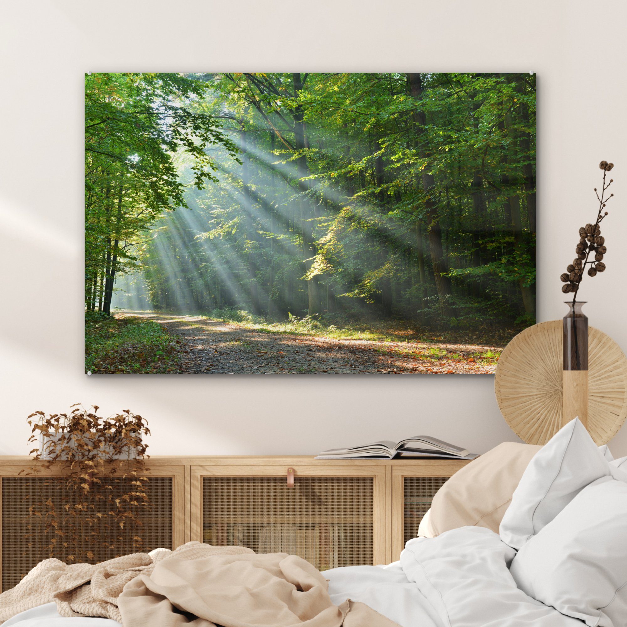 MuchoWow Wald St), Acrylglasbilder Schlafzimmer (1 - Acrylglasbild Wohnzimmer Frühling - & Baum,