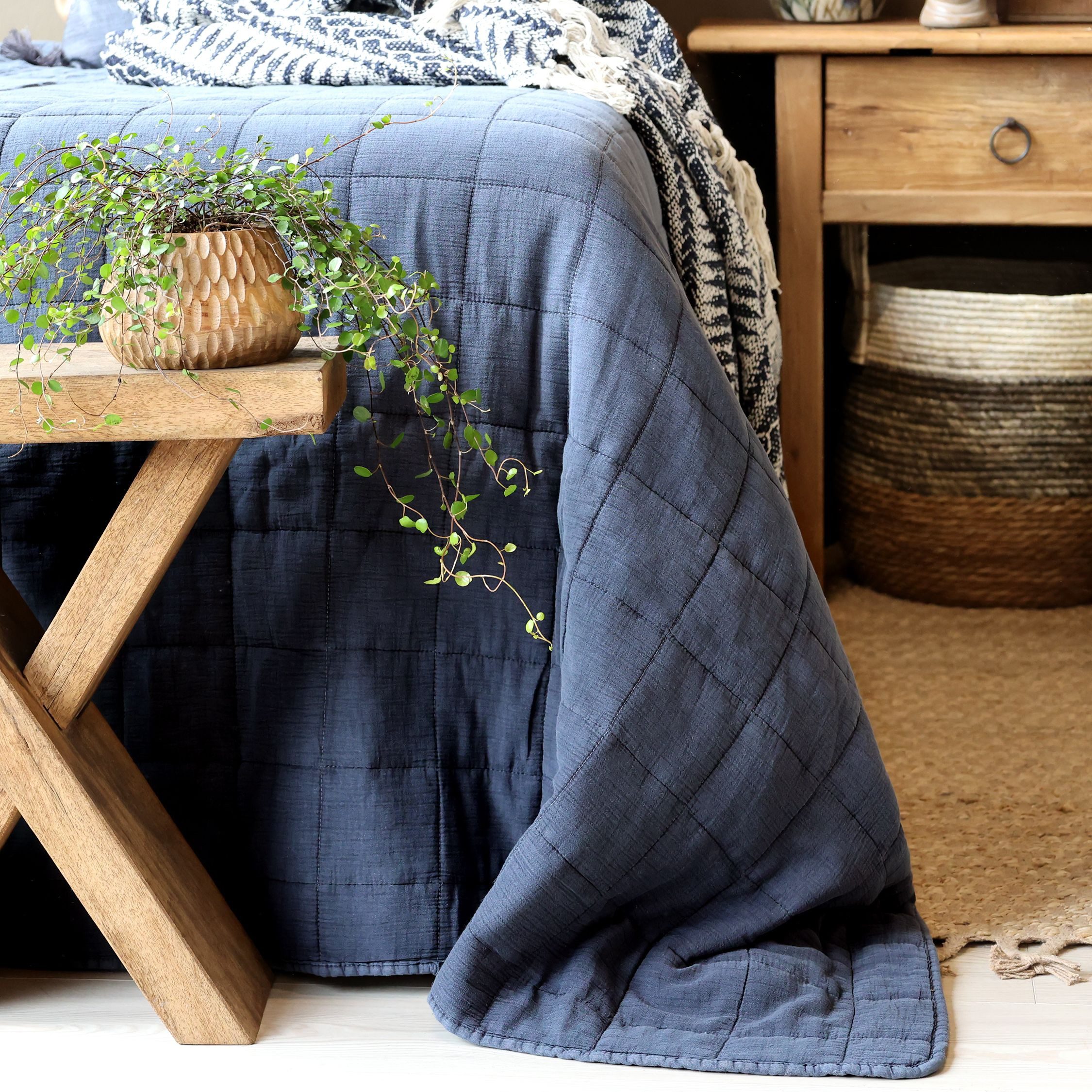 Chic Antique Tagesdecke Aix Quilt Tagesdecke Vintage L240/B240 cm midnight günstig online kaufen