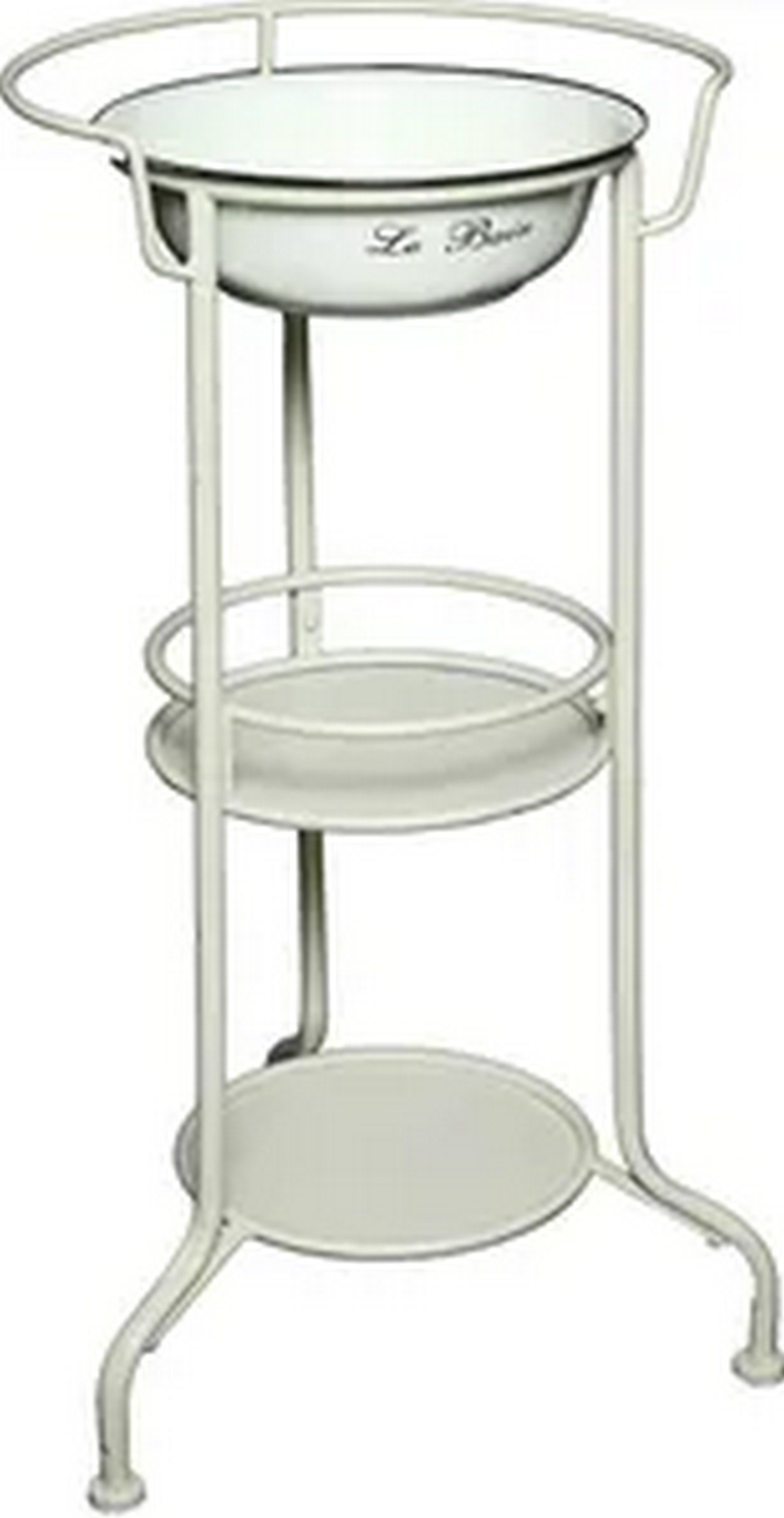 Deko-Impression Waschschüssel Waschschüssel mit Ständer Küchenschale Dekoschale Emaille weiß (1-St)