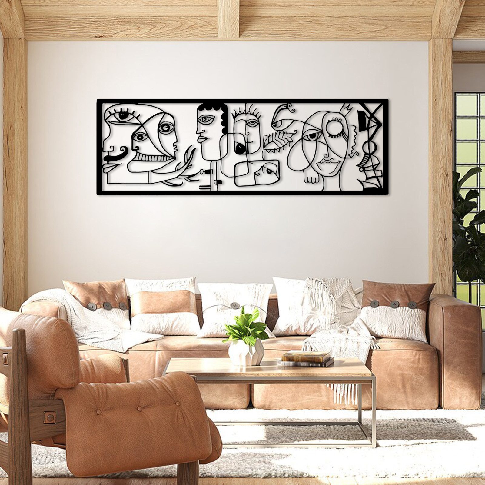 Jumpeak Wanddekoobjekt wanddekoration metall,Picasso Art Déco,Abstrakte Kunst,wall art, wanddekoration wohnzimmer,Metallverzierung,Verschiedene Stile