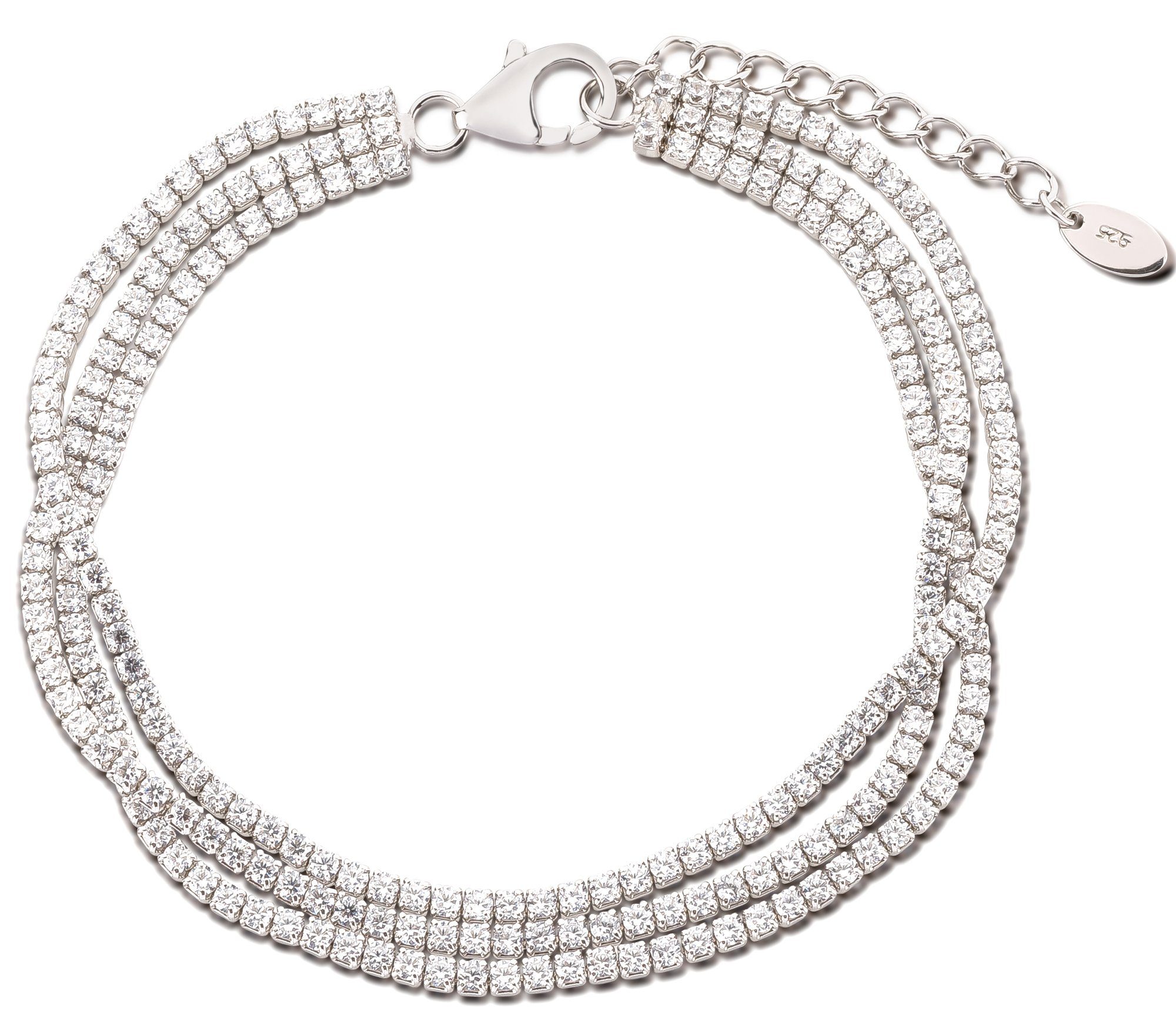 Tennisarmband 925 Silber Armband 3-reihig