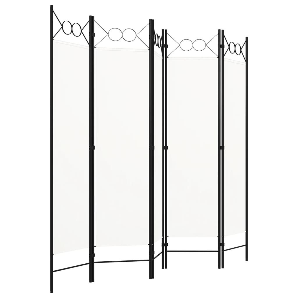 vidaXL Raumteiler 5-tlg. Raumteiler Weiß 200x180 günstig online kaufen