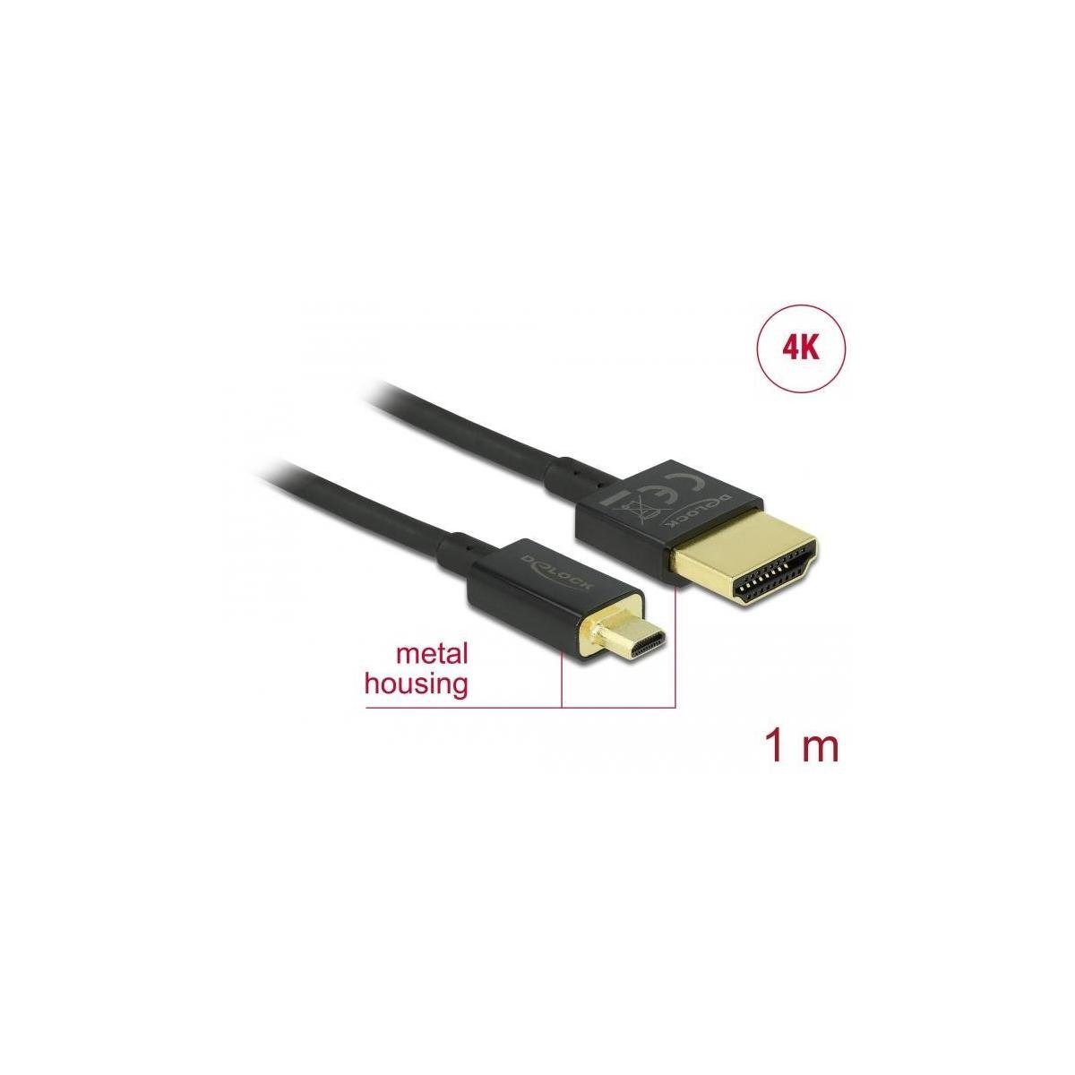 Computer-Kabel, HDMI-A, cm) (100,00 HDMI-A... mit Speed - HDMI HDMI Ethernet 84781 Delock - High Kabel