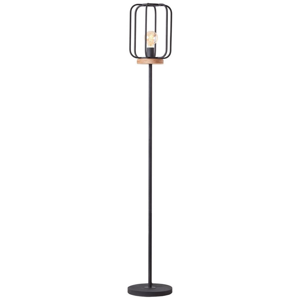 Brilliant Stehlampe Tosh, ohne Leuchtmittel, 162,5 cm Höhe, Ø 25 cm, E27,  Metall/Holz, antik holz/schwarz korund