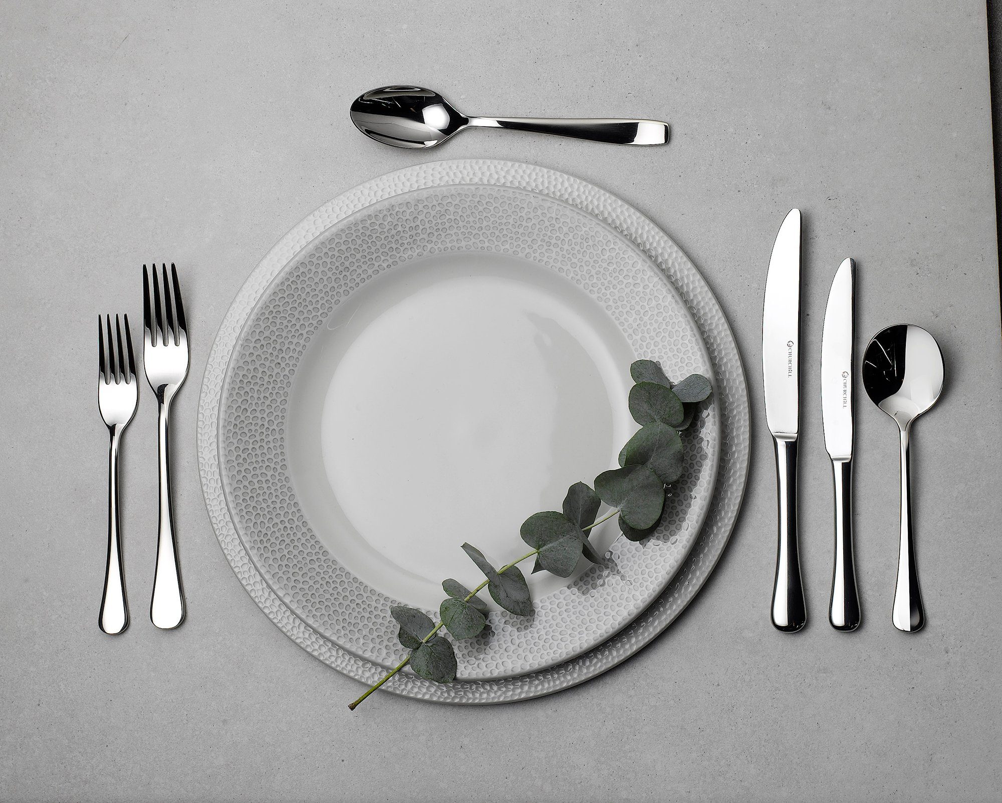 Churchill Besteck-Set Isla Tafelmesser, 23,8 cm, 8 mm, 12 Stück, Silber, 12 Personen, Edelstahl