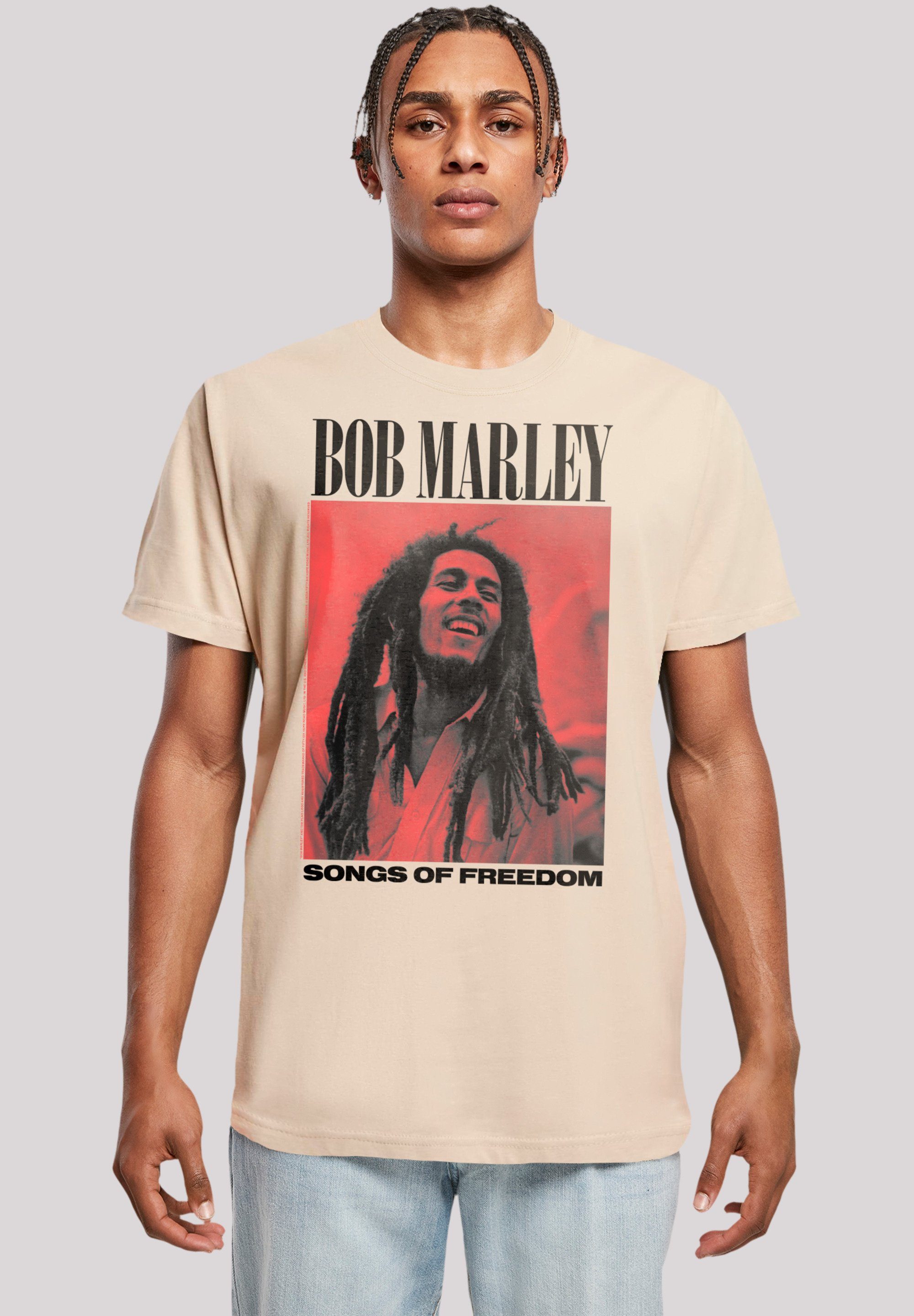 F4NT4STIC T-Shirt Bob Marley Songs Of Freedom Reggae Music Premium Qualität, Musik, By Rock Off sand